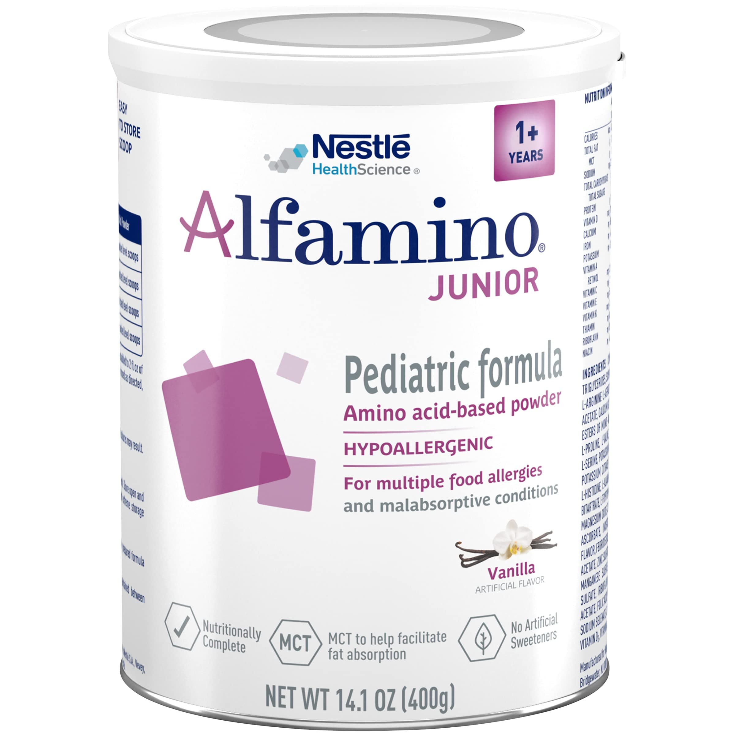 Junior Pediatric Formula, Hypoallergenic Amino Acid Based Formula, For Children with Multiple Food Allergies, 1- 13 Years, Vanilla, 14.1 Ounce (Pack of 1)