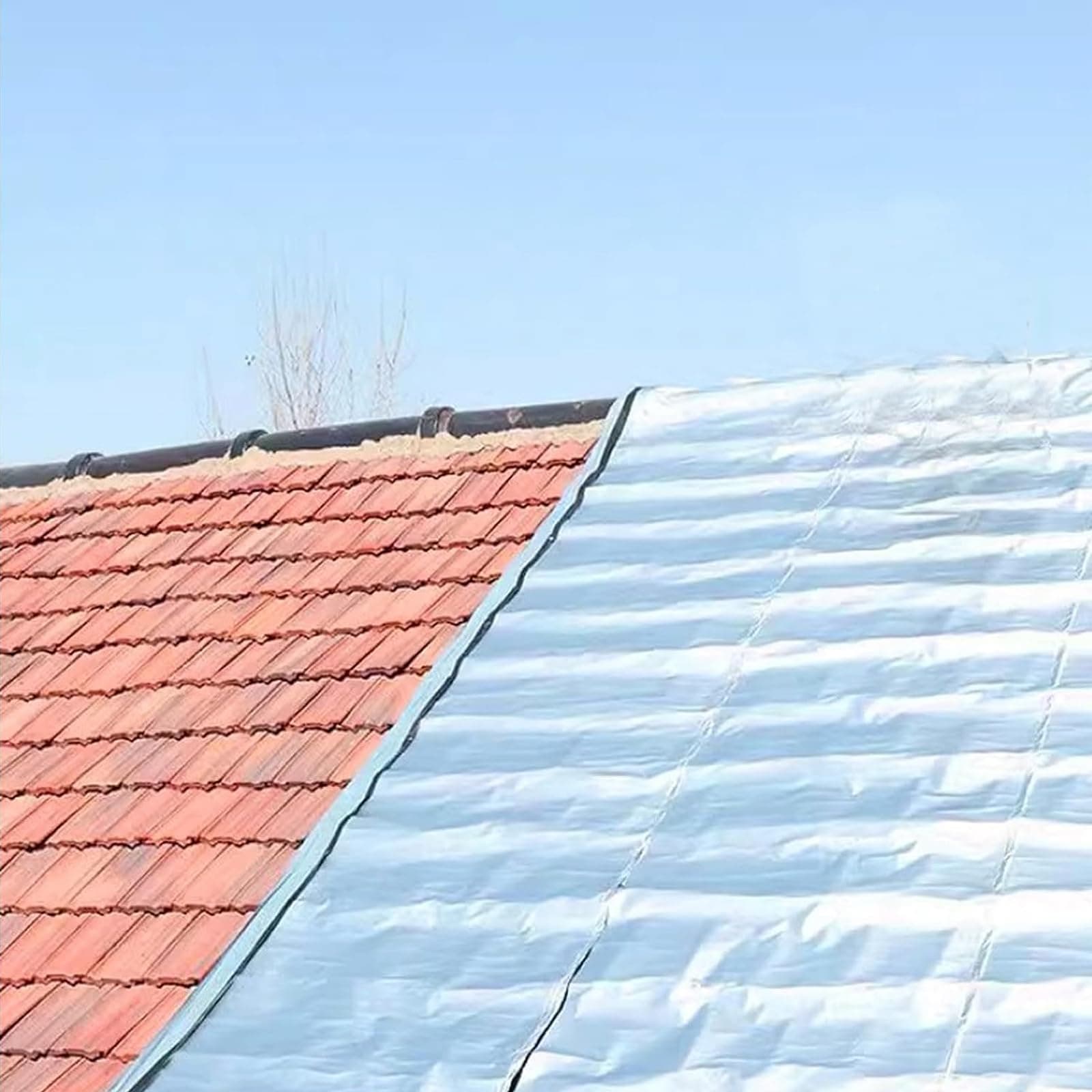 ZHUOZ1T Self-Adhesive Waterproof Membrane,Roofing Felt,Roof Repair Tape,Aluminium Foil Tape,Waterproof Leak Proof Material,UV Protected Insulation,for Roofs,Floors,Lofts,Boat (1x2m)