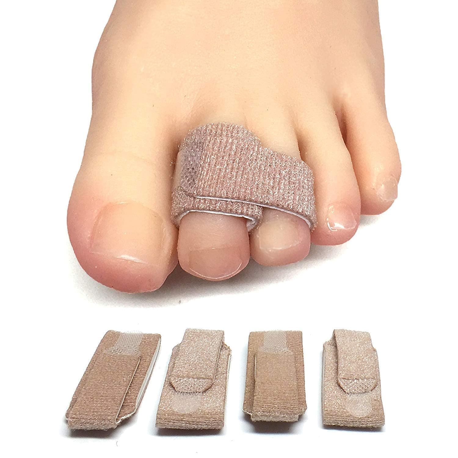 ZenToes Broken Toe Wraps 4 Pack Cushioned Bandages Hammer Toe Separator splints
