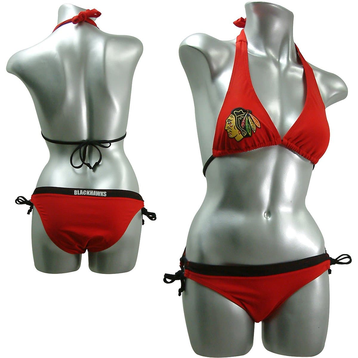 NHL Chicago Blackhawks Women's Bikini (Medium) Red/BLACK