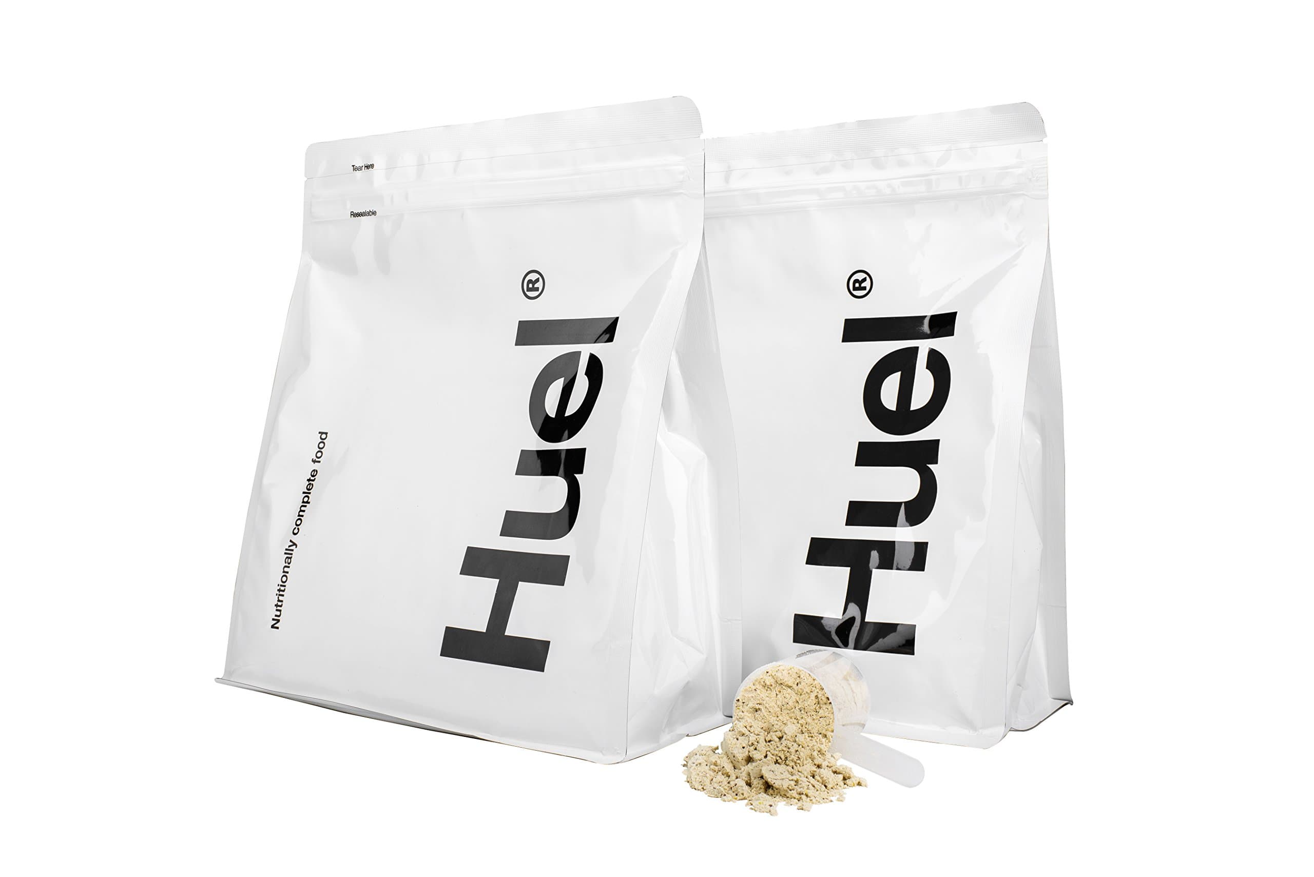 Huel (Gluten Free) Unflavored Unsweetened Nutritionally Complete Food Powder - 100% Vegan Powdered Meal (2 Pouches - 7.7lb - 28 meals)