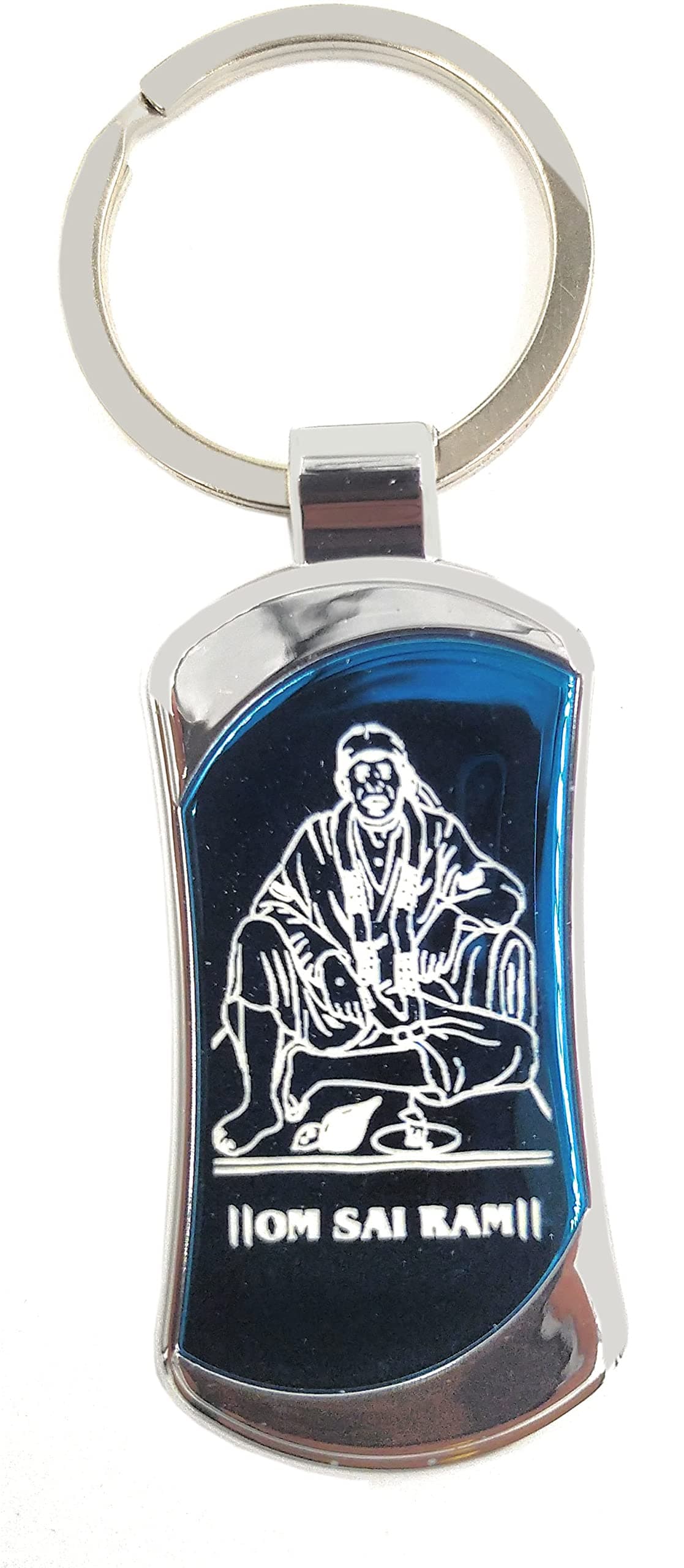 SHINDE EXPORTSShirdi Saibaba Stainless Steel Metal Keychains for car, Home and Bike