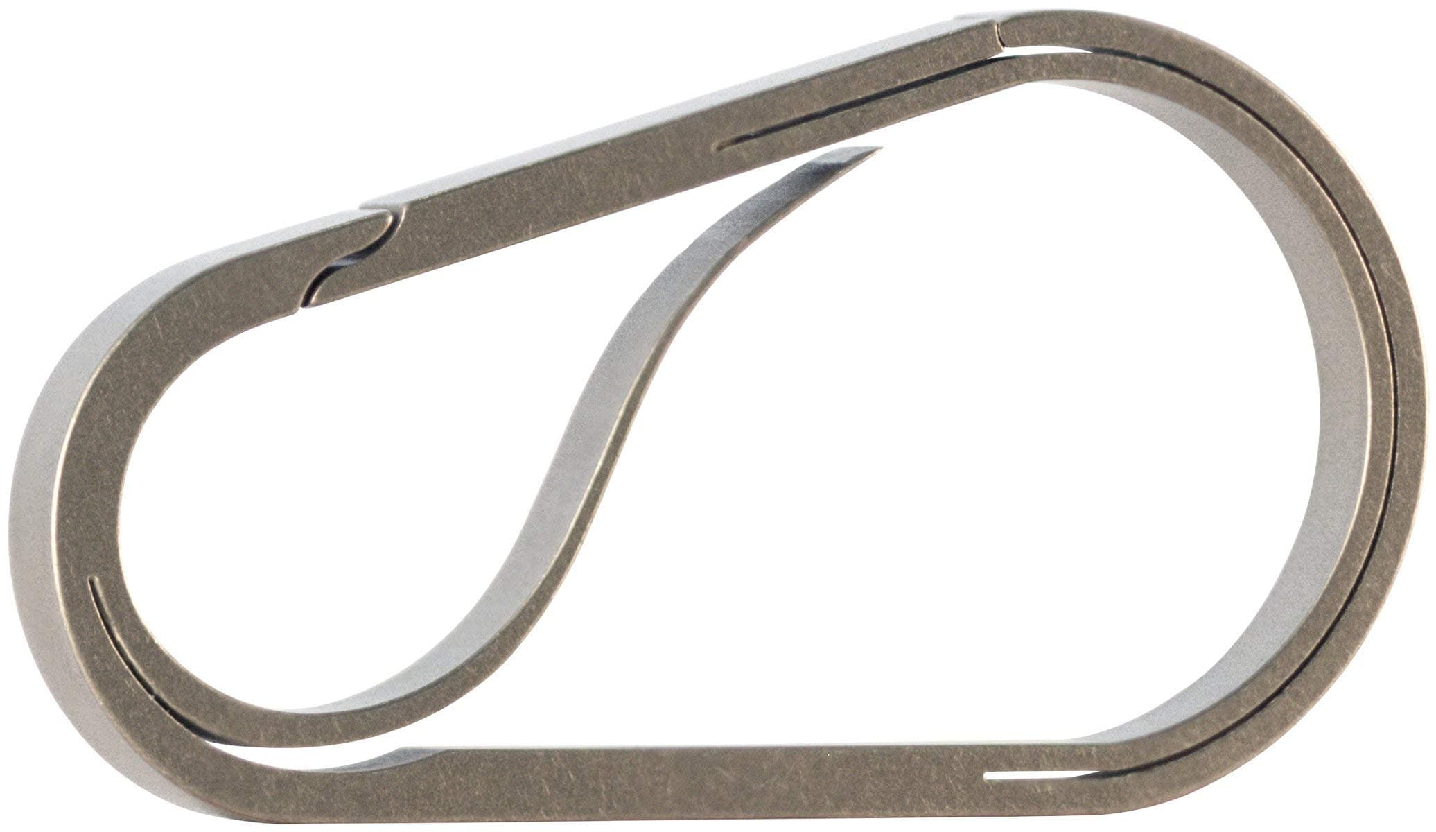 Bico Keyklipz Tear Drop Titanium Keyring/Carabiner: Stone Finish (KR25A-ST)