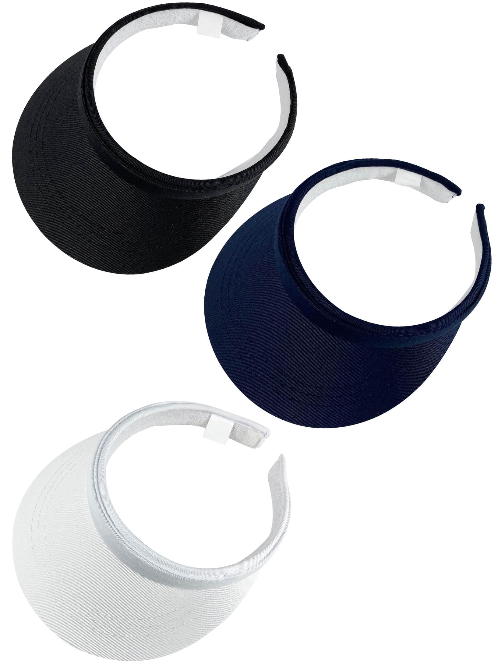 3 Pack Sports Sun Visor Hat Women Men Adjustable Clip On Visors Outdoor Golf Beach Cap