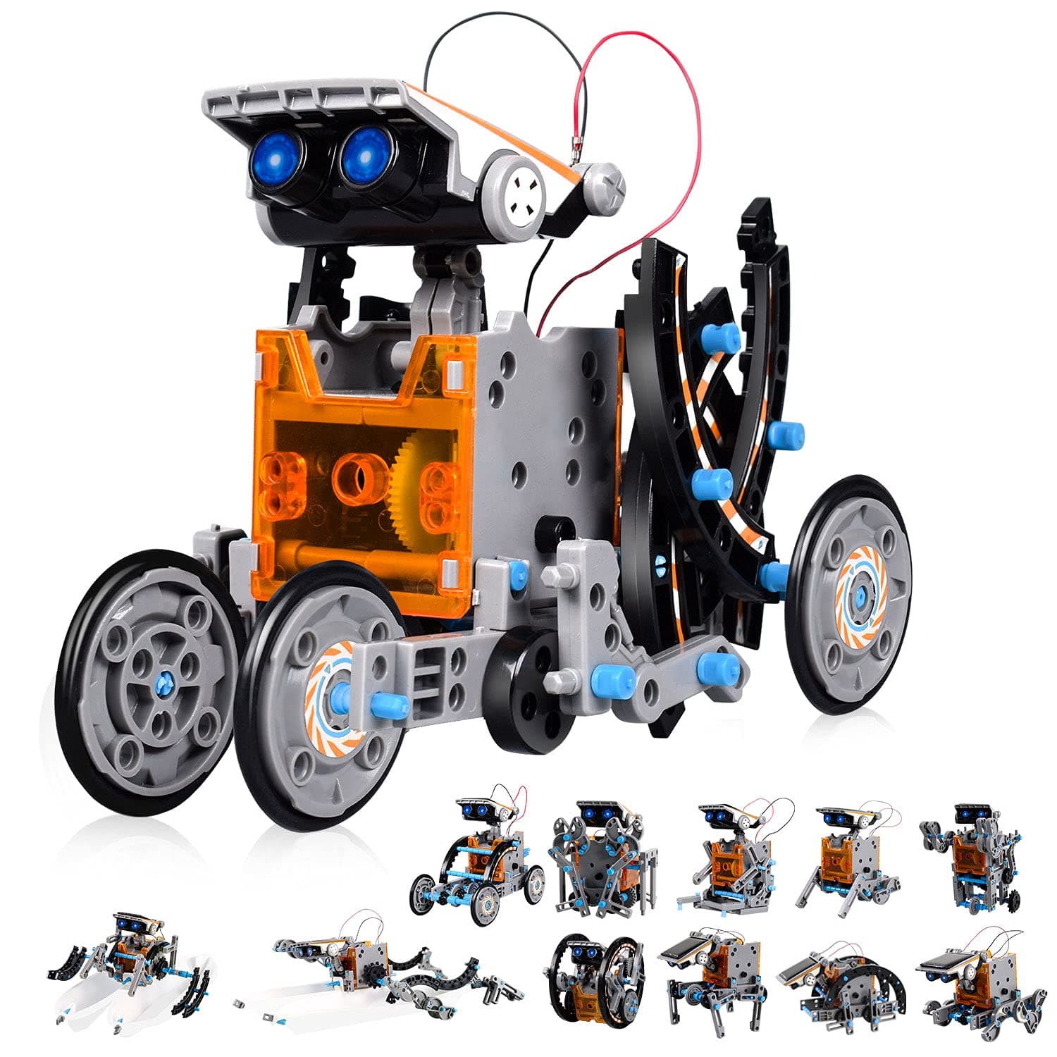 LQYoyz Solar Robot Kit 12-in-1 STEM Projects - 190 Pieces, Fine Motor Skills Toys for 7-10 Year Old Boys, Education Science Experiment Puzzle for Kids 8-12 and Older