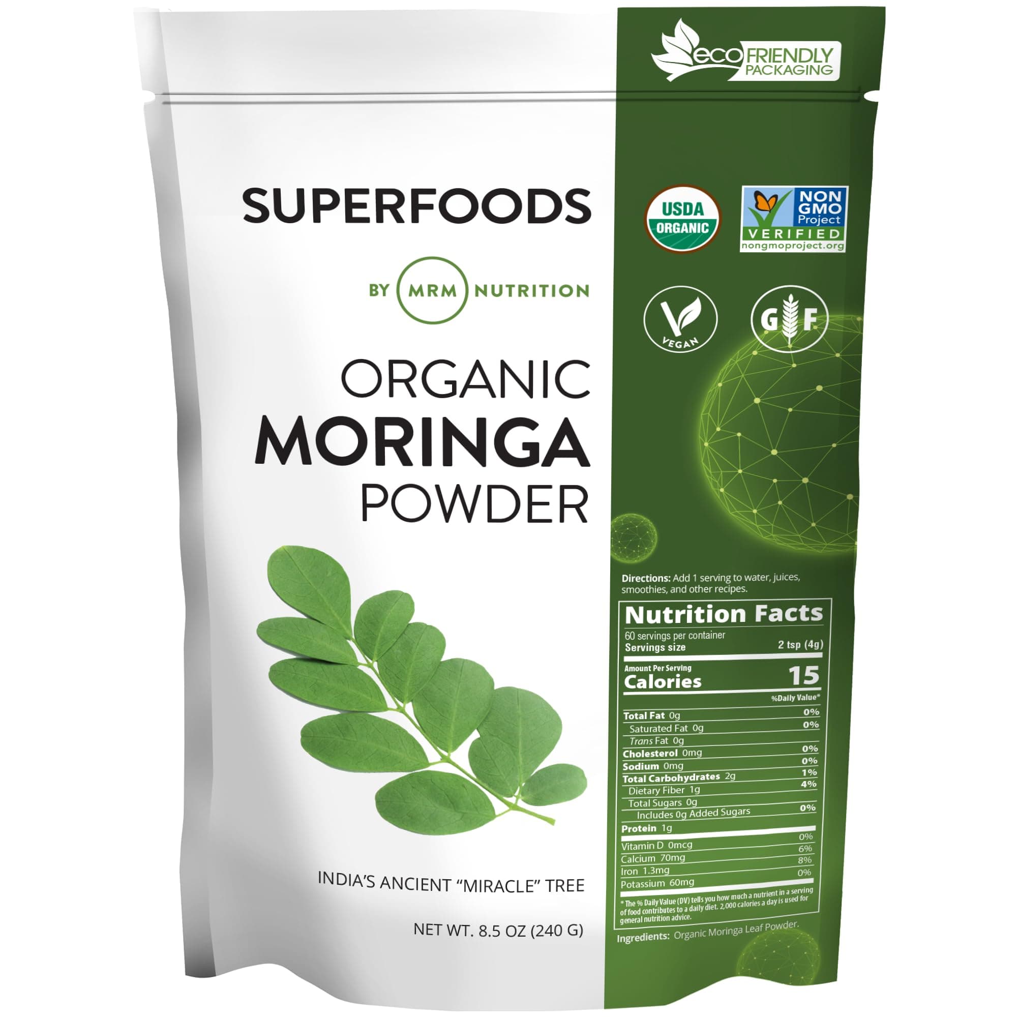 Nutrition Moringa Powder| Superfoods | Digestive health | High fiber | Antioxidant | 60 servings