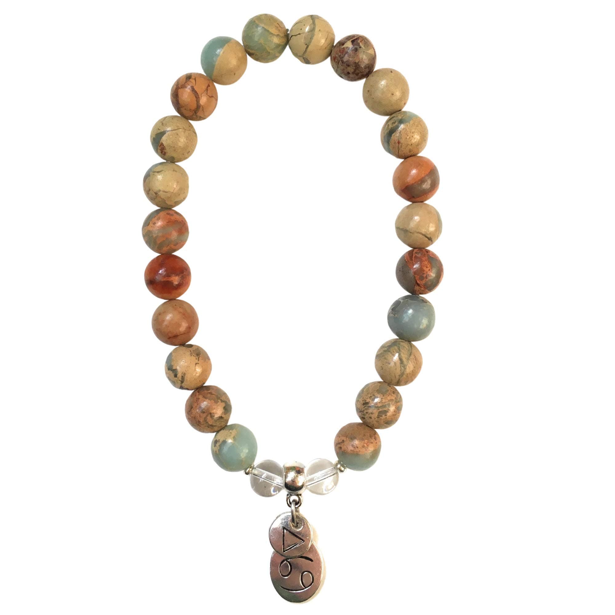 Cancer Zodiac Bracelet with Moon Sign and Water Element Charms for Inner Peace