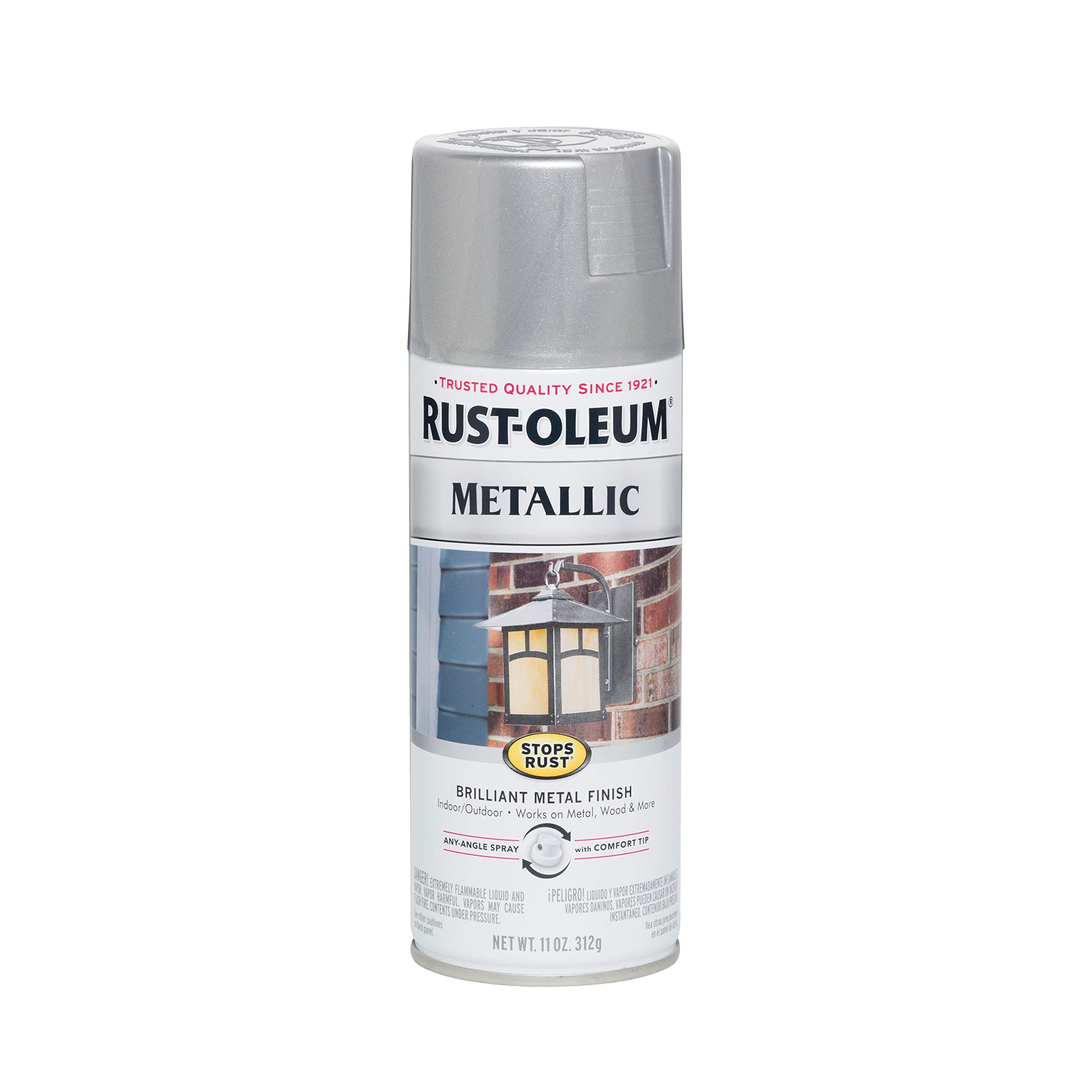 Rust-Oleum 7271830 Stops Rust Metallic Spray Paint, 11 oz, Silver