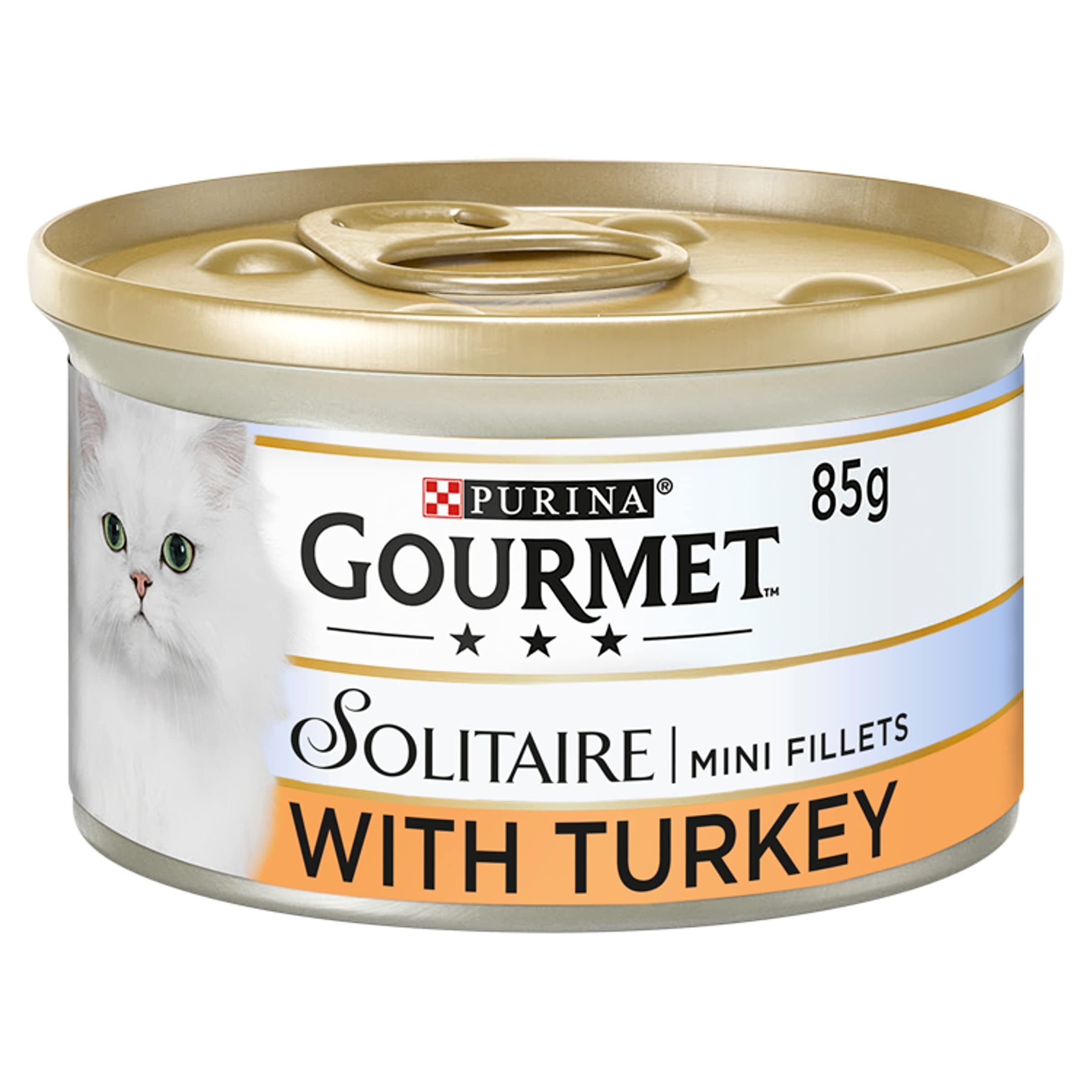 Gourmet Solitaire Tinned Cat Food With Turkey 85g, Pack of 12