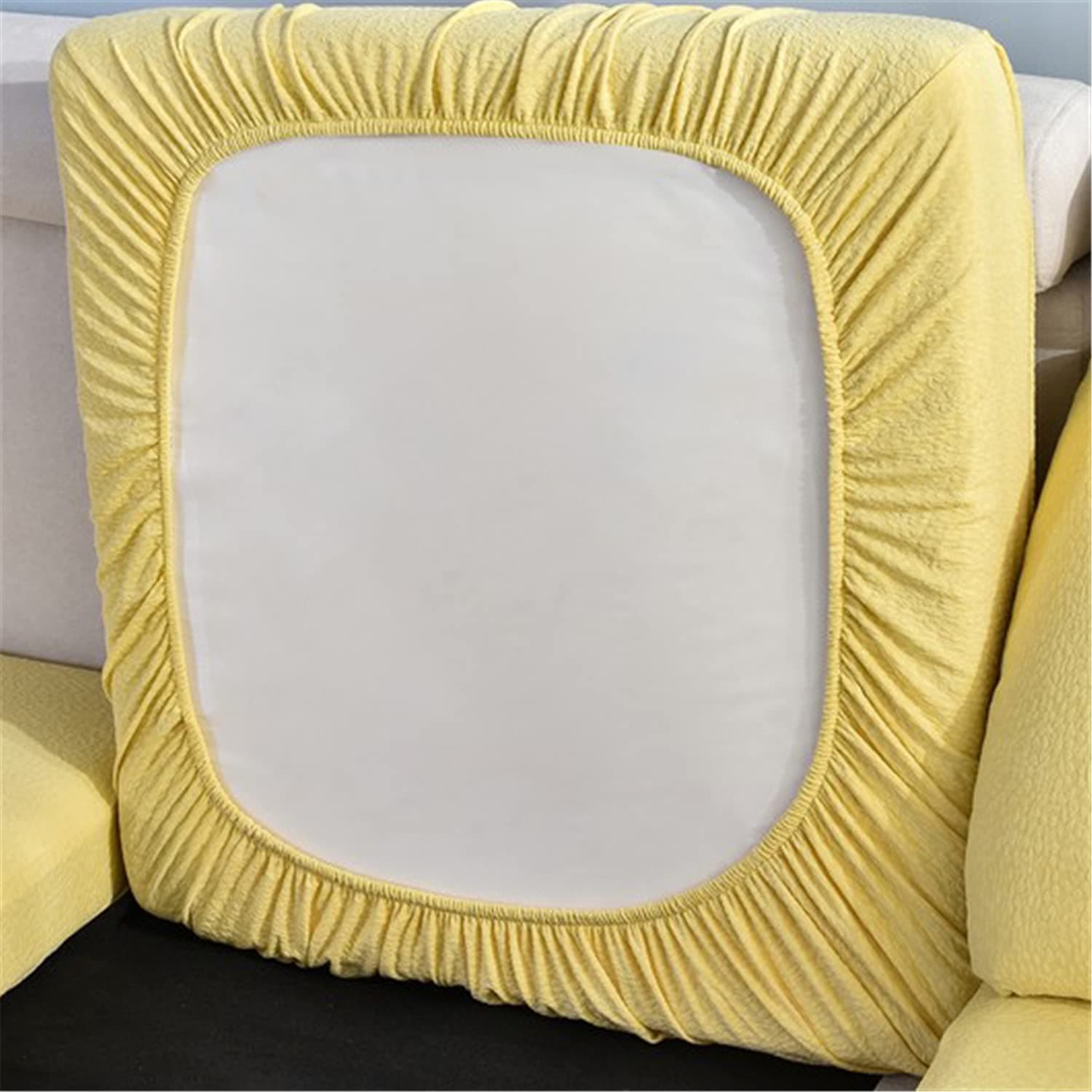 ZYXFYY Stretch Water-Repellent Sofa Seat Cushion Covers High Stretch Fabric Couch Seat Slipcover Waterproof Sofa Cushion Cover (Goose Yellow,Large 1-Seater)