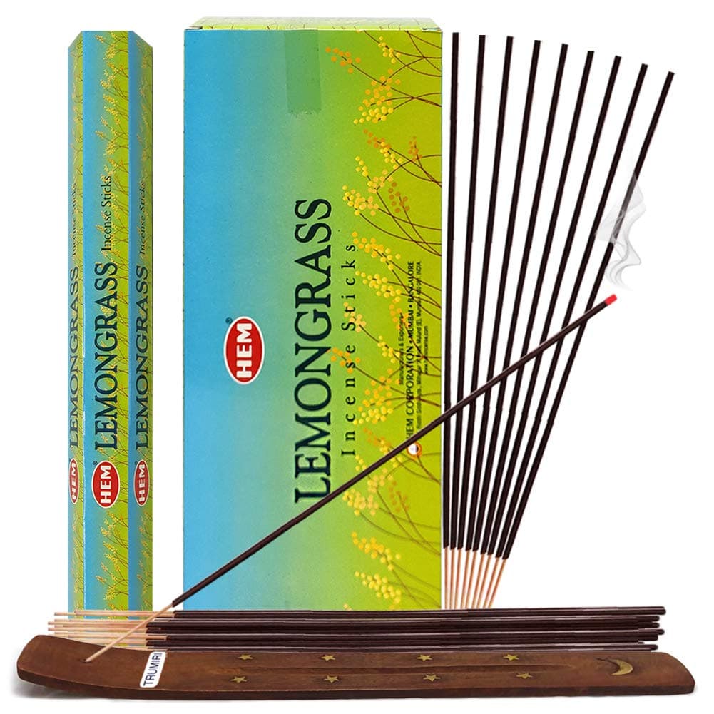 Lemongrass Incense Sticks and Incense Stick Holder Bundle Insence Insense Hem Incense Sticks