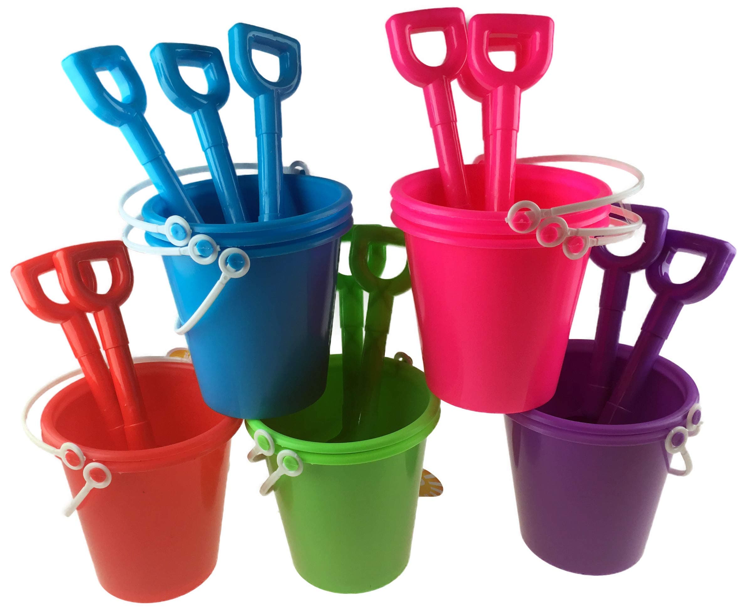 12 x Beach Buckets And 12 x Spades - Bulk Buy Value