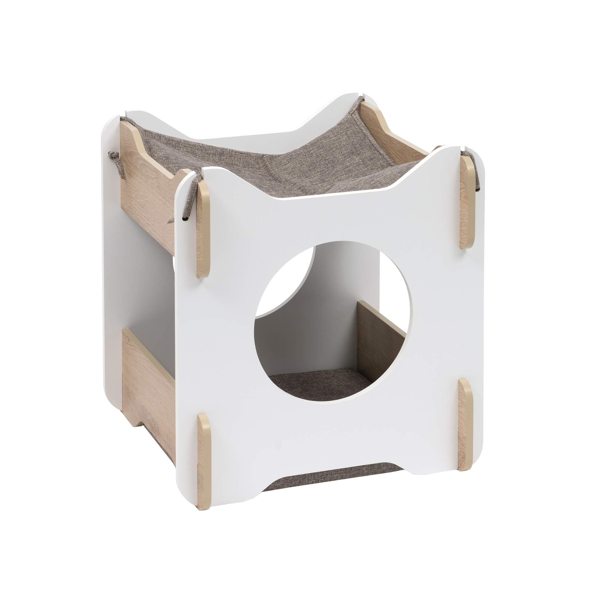 VESPER Cabana Cat Tree with Cat Hideout and Cat Hammock, 52114, White