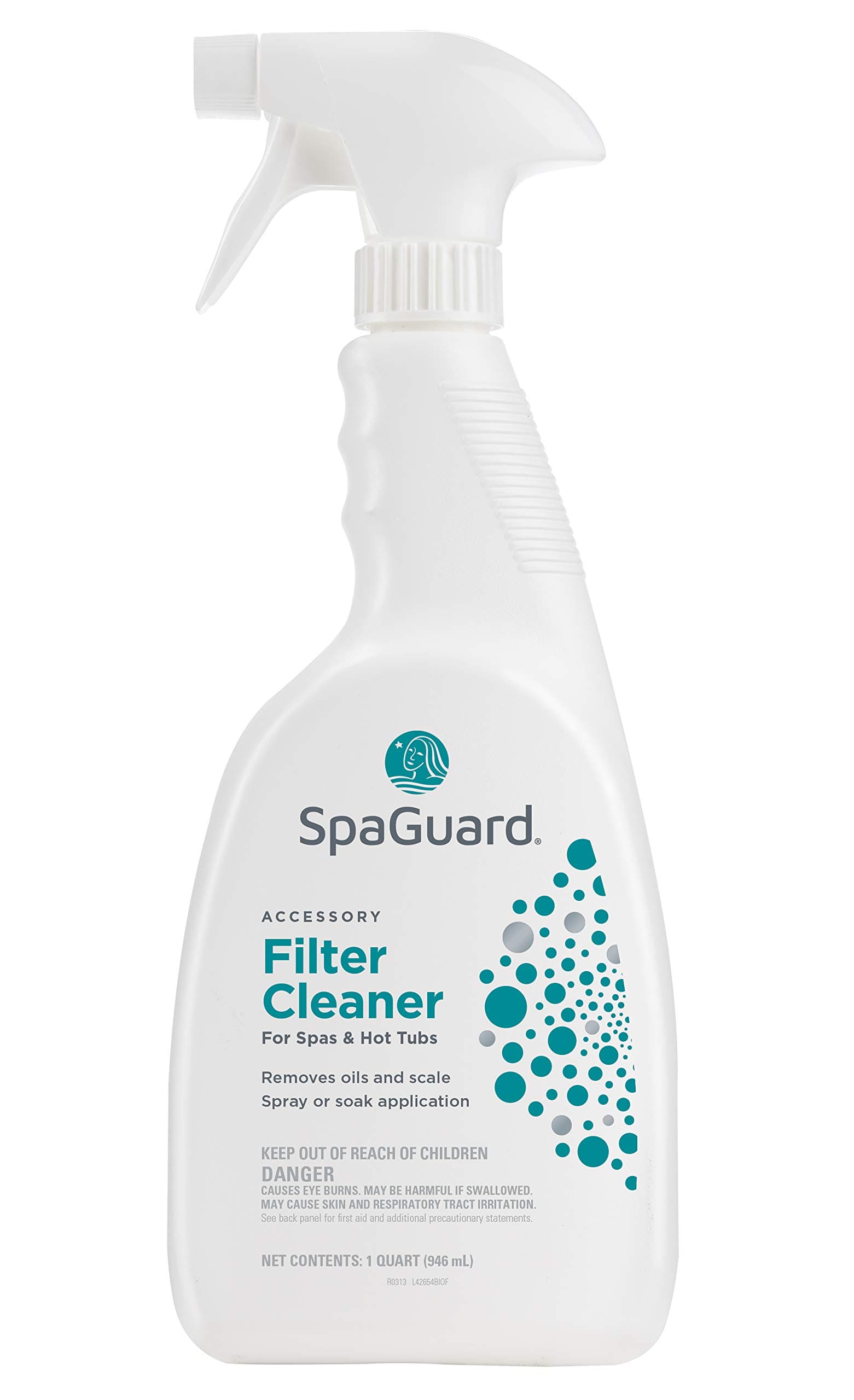 SpaGuard Filter Cleaner for Spas & Hot Tubs, 1 qt, Single, Removes Oils & Scale, Easy to Use, Helps Keep Water Clear