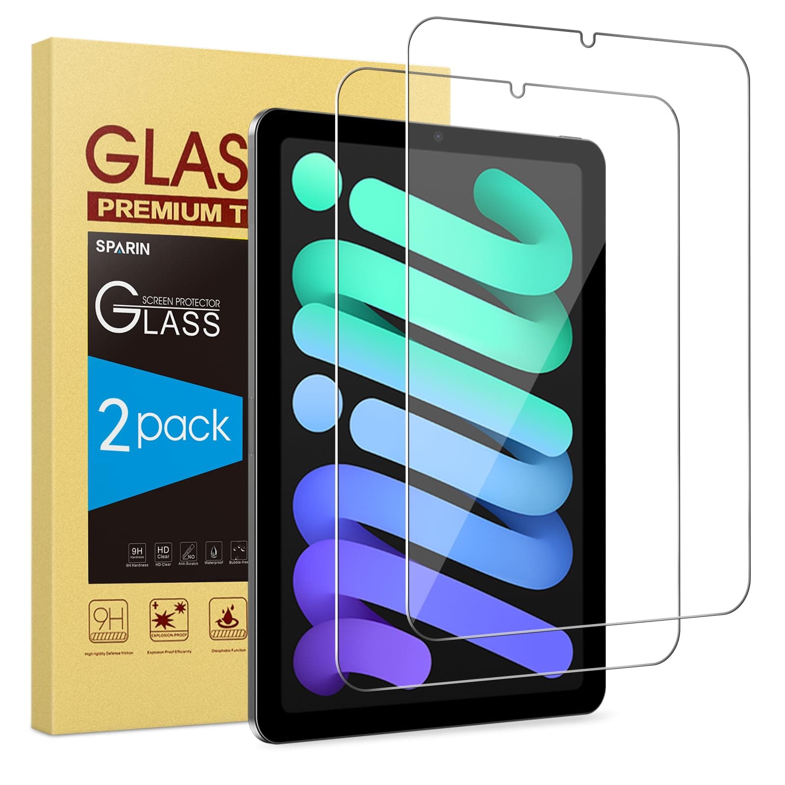 2 Pack Screen Protector Compatible with iPad mini 6 5G 2021, 8.3 inch Tempered Glass Screen protector for iPad mini 6th Generation