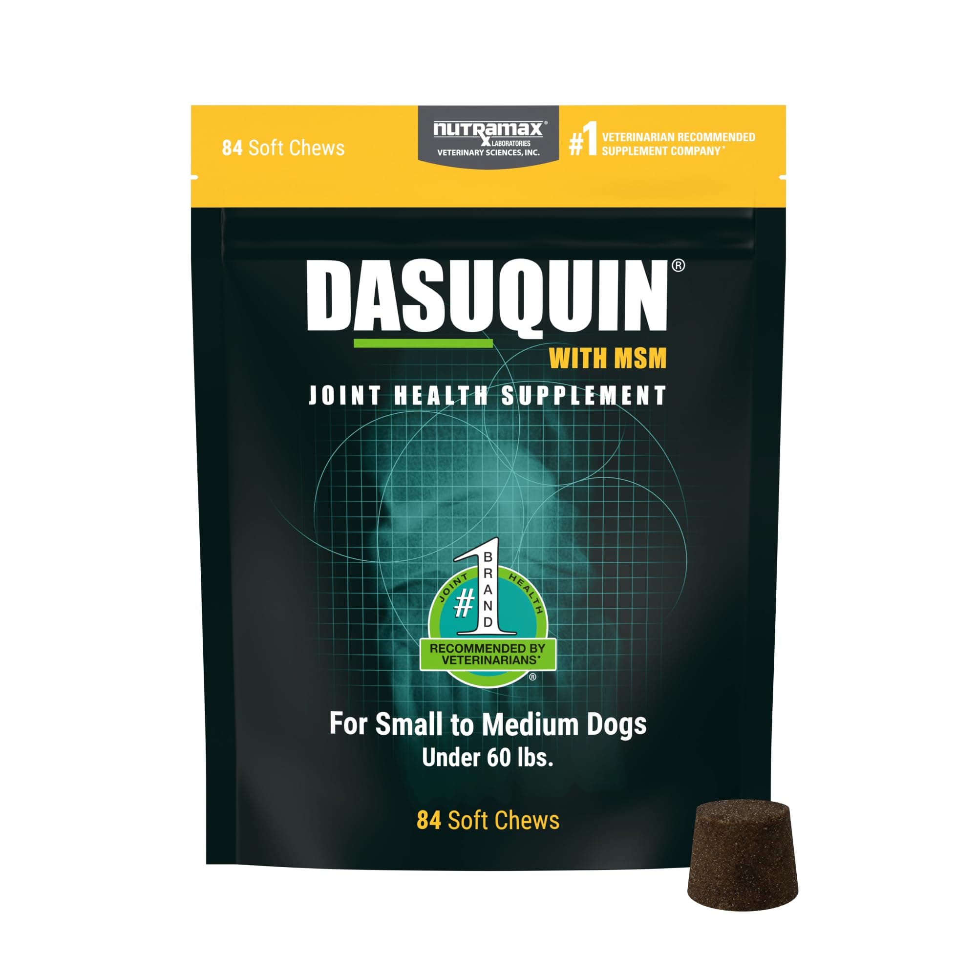 Nutramax Dasuquin for Small to Medium Dogs, Joint Health Supplement, Contains Glucosamine for Dogs, Plus Chondroitin, ASU, MSM and More, Supports Healthy Joints, Soft Chews, 84 Count