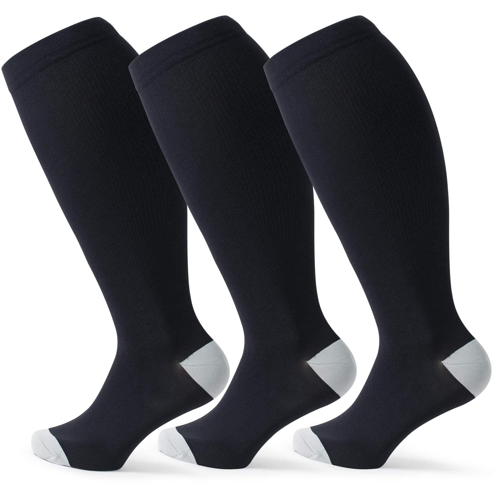 Wide Calf Compression Socks for Women & Men Extra Large Size Support Socks for Nurses Running Pregnant Travel, 15-20 mmHg