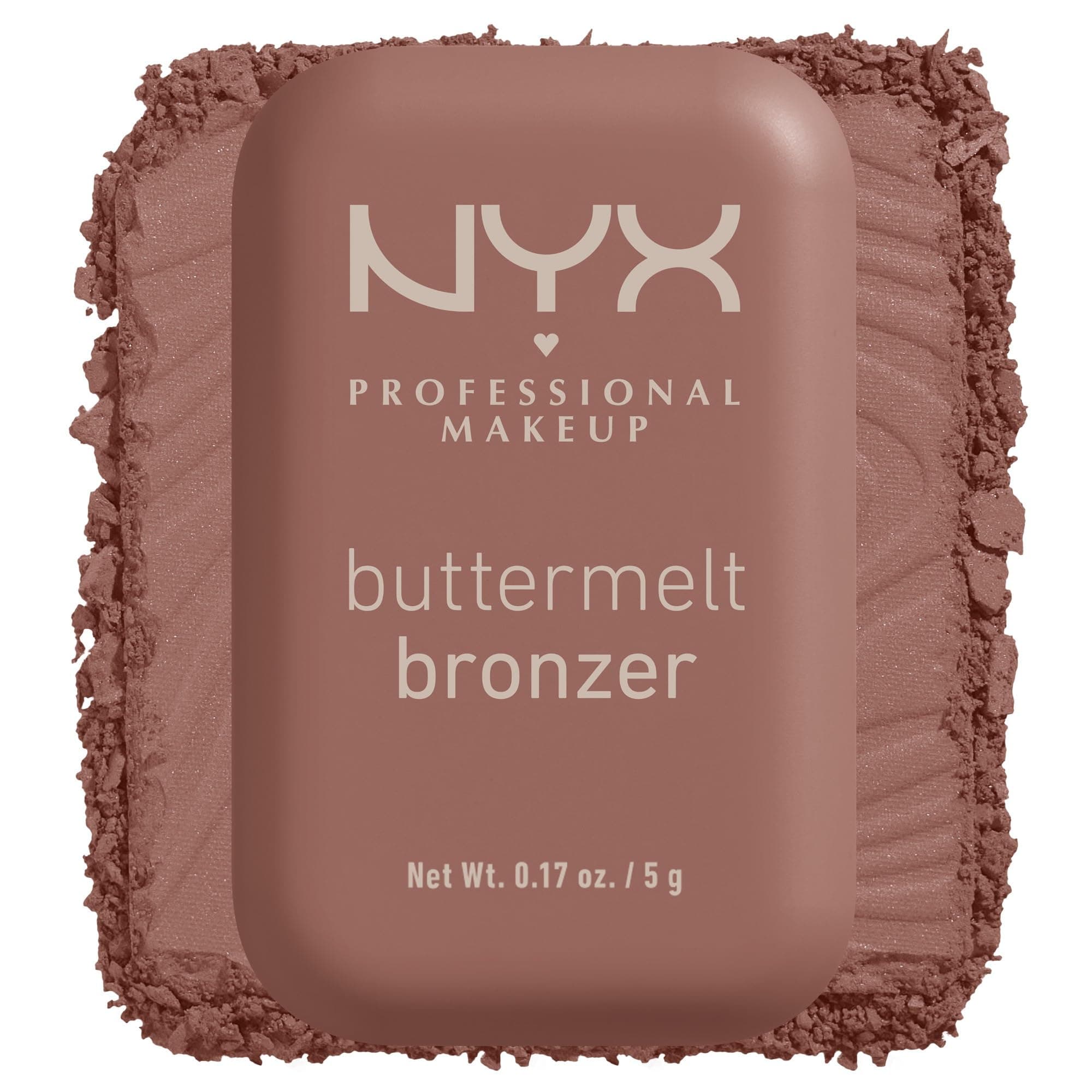NYX Professional Makeup, Buttermelt Bronzer, Bronceador Cremoso en Polvo, Tono Biscuit (café canela)