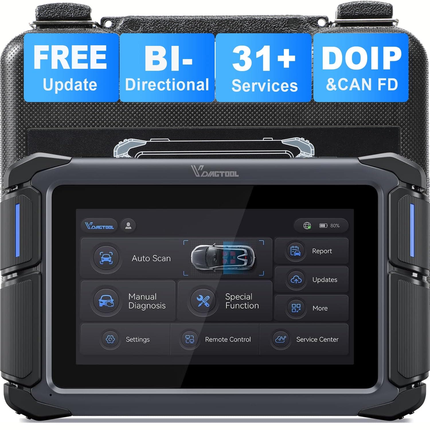 Car Diagnostic Tool VDIAGTOOL VD70 Lite, Bidirectional OBD2 Scanner Diagnostic Tool with 31+ Resets, Full System Scan Vehicle Diagnostic Scanner, CAN FD & DoIP, Free Update Diagnostic Machine
