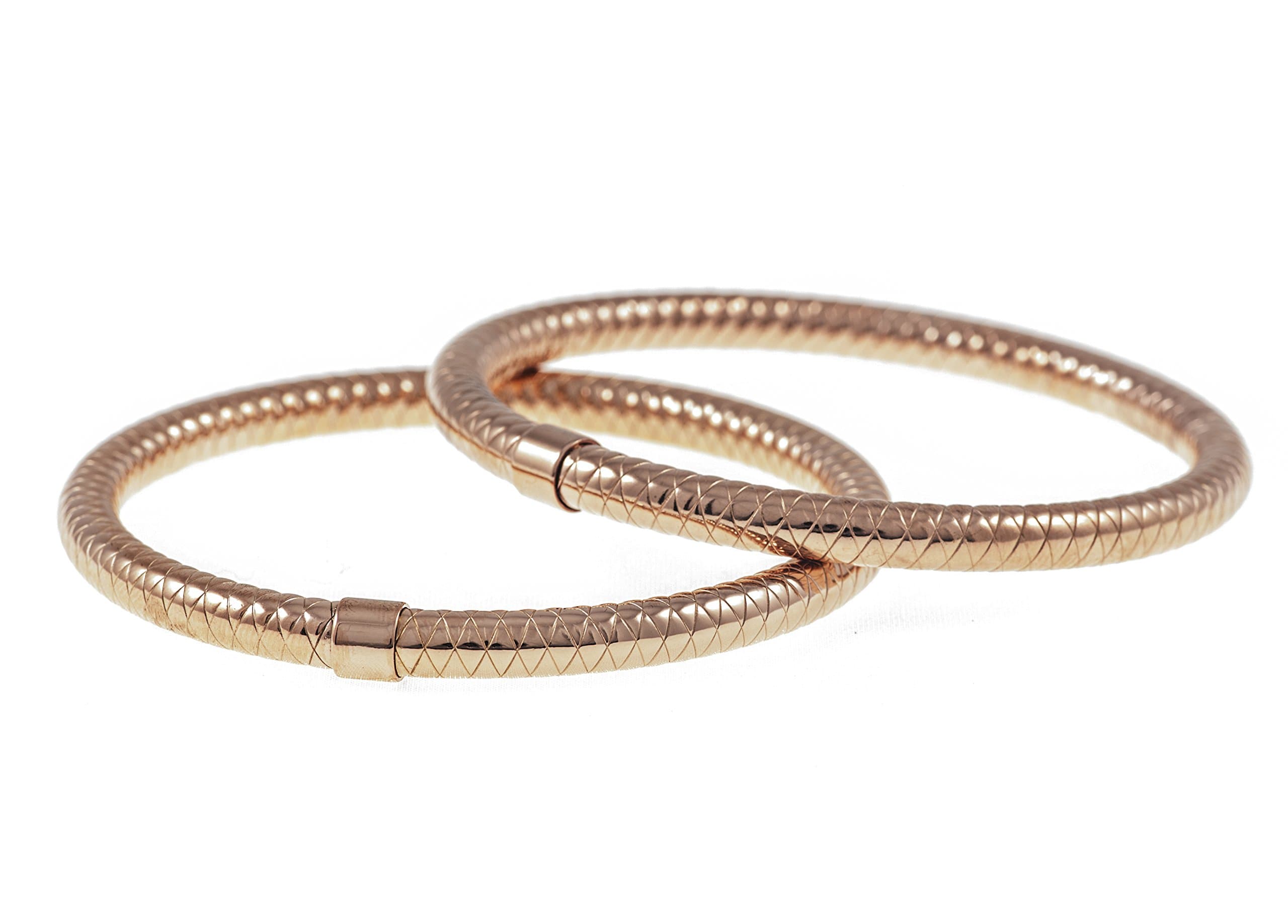 Fashion Accessories by Julie Jewelry - Rose Gold Stainless Steel Bracelets - Make Every Second Count - 130406