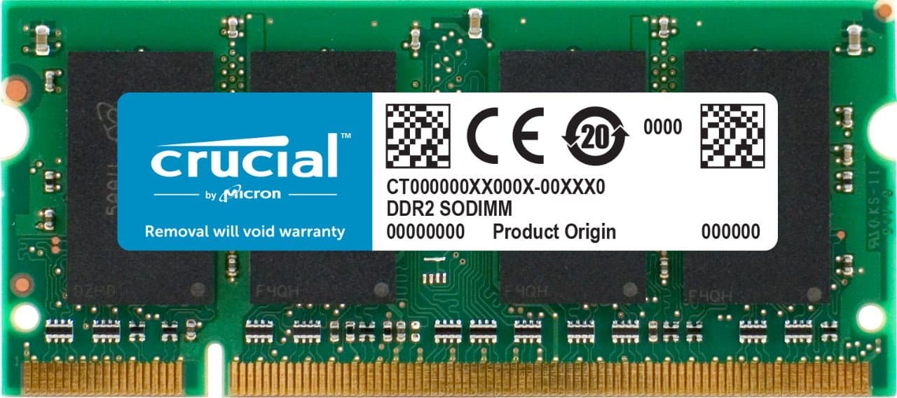 Crucial CT12864AC667 1 GB DDR2 667MHz (PC2-5300) CL5 SODIMM 200-Pin Memory