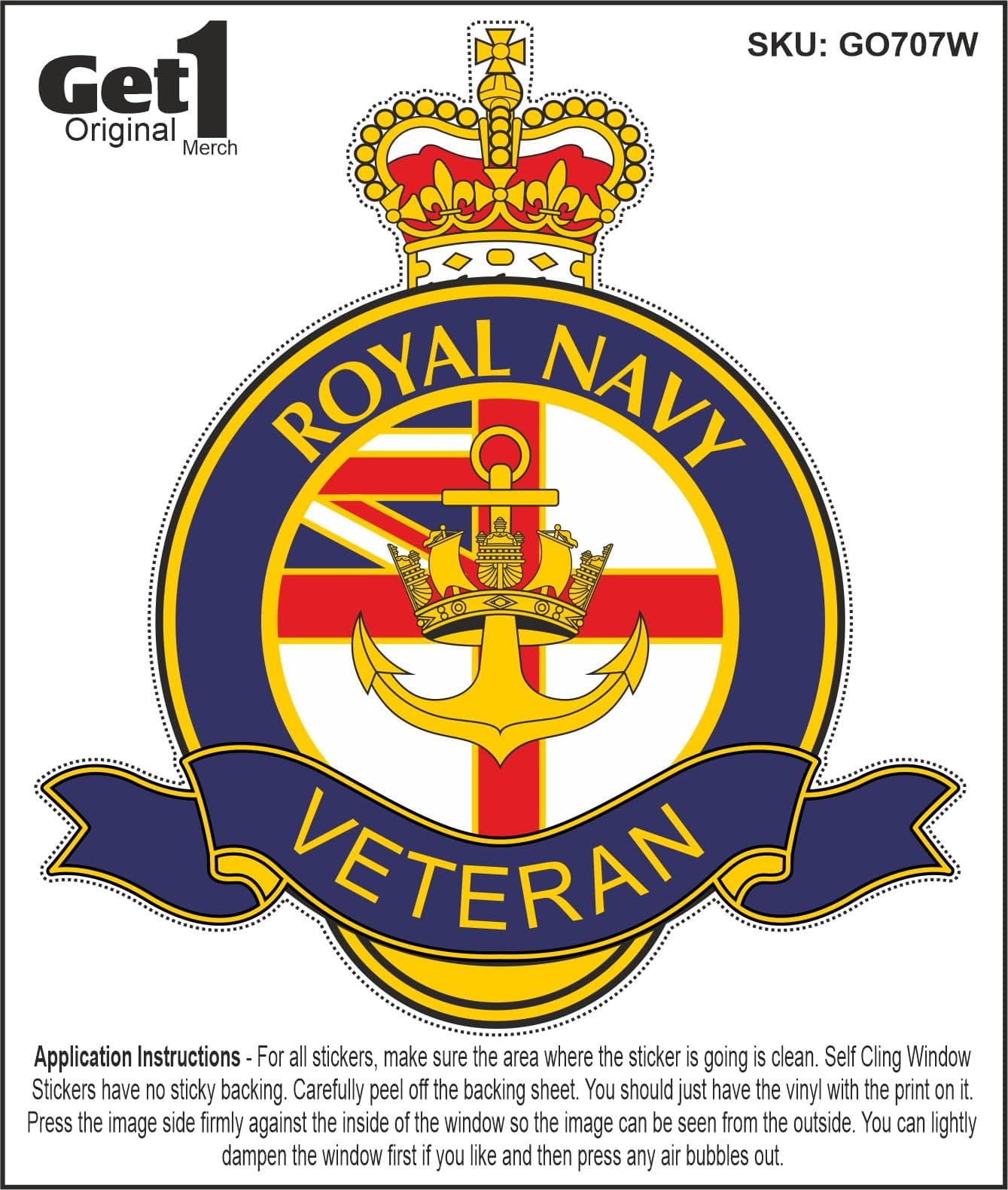 Royal Navy Veteran Car Window Sticker - HM Armed Forces