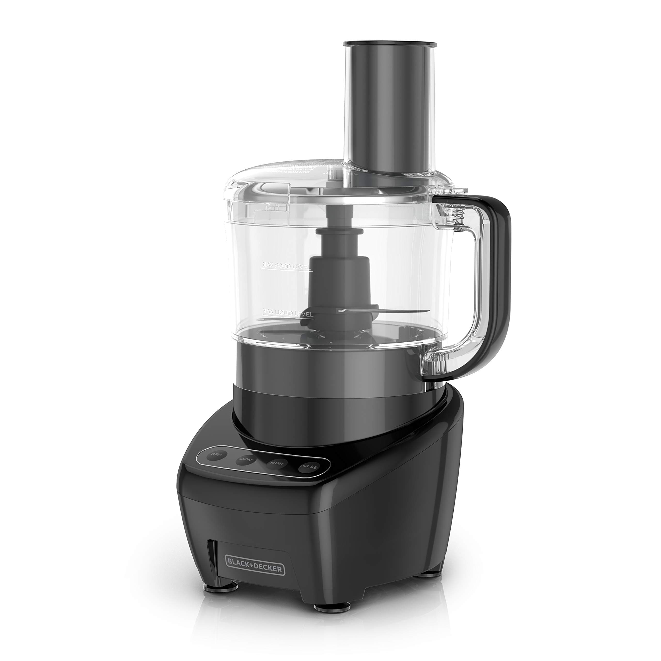 3-in-1 Easy Assembly 8-Cup Food Processor, Stainless Steel S-Blade, Easy-Clean, Touchpad Controls Black