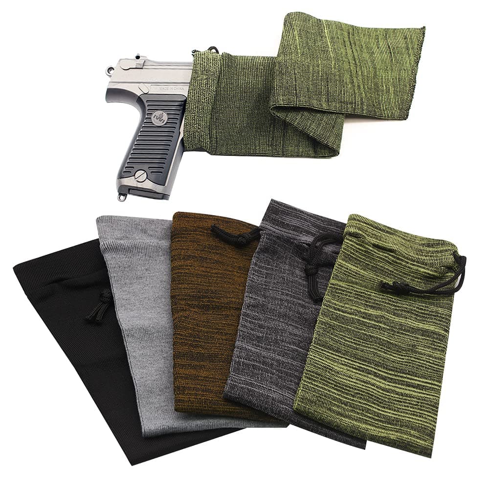 RUBY.Q Handgun Socks, 16in Silicone Treated Knit Gun Socks, Breathable Moisture Gun Sock for Pistol Handgun