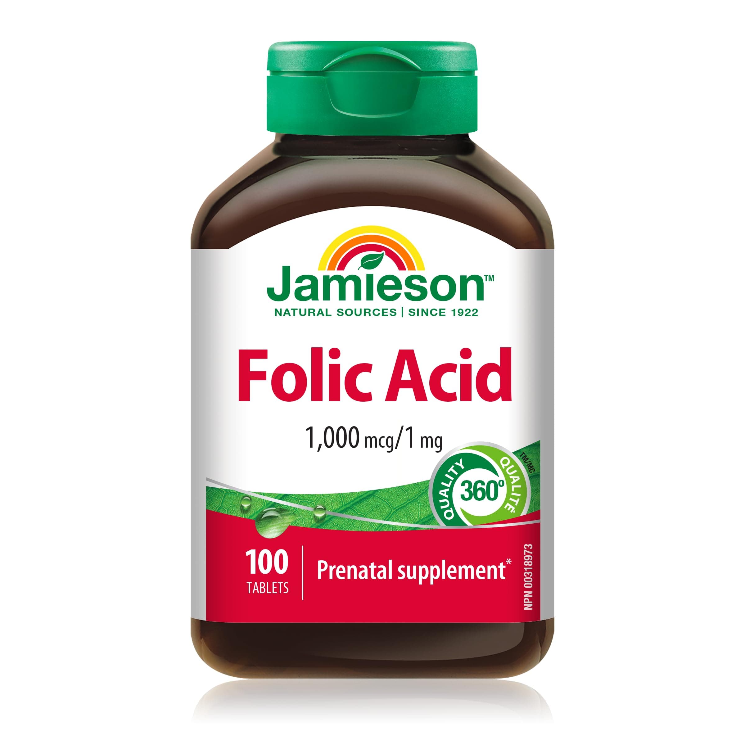 Folic Acid 1,000 mcg - Non-GMO, Gluten-Free