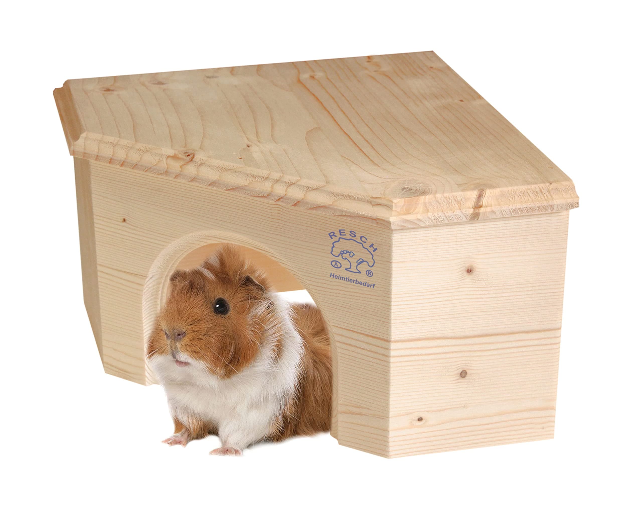 Resch No14 Guinea pig corner house Natural solid wood made of spruce/Especially space-saving house, with a large entrance