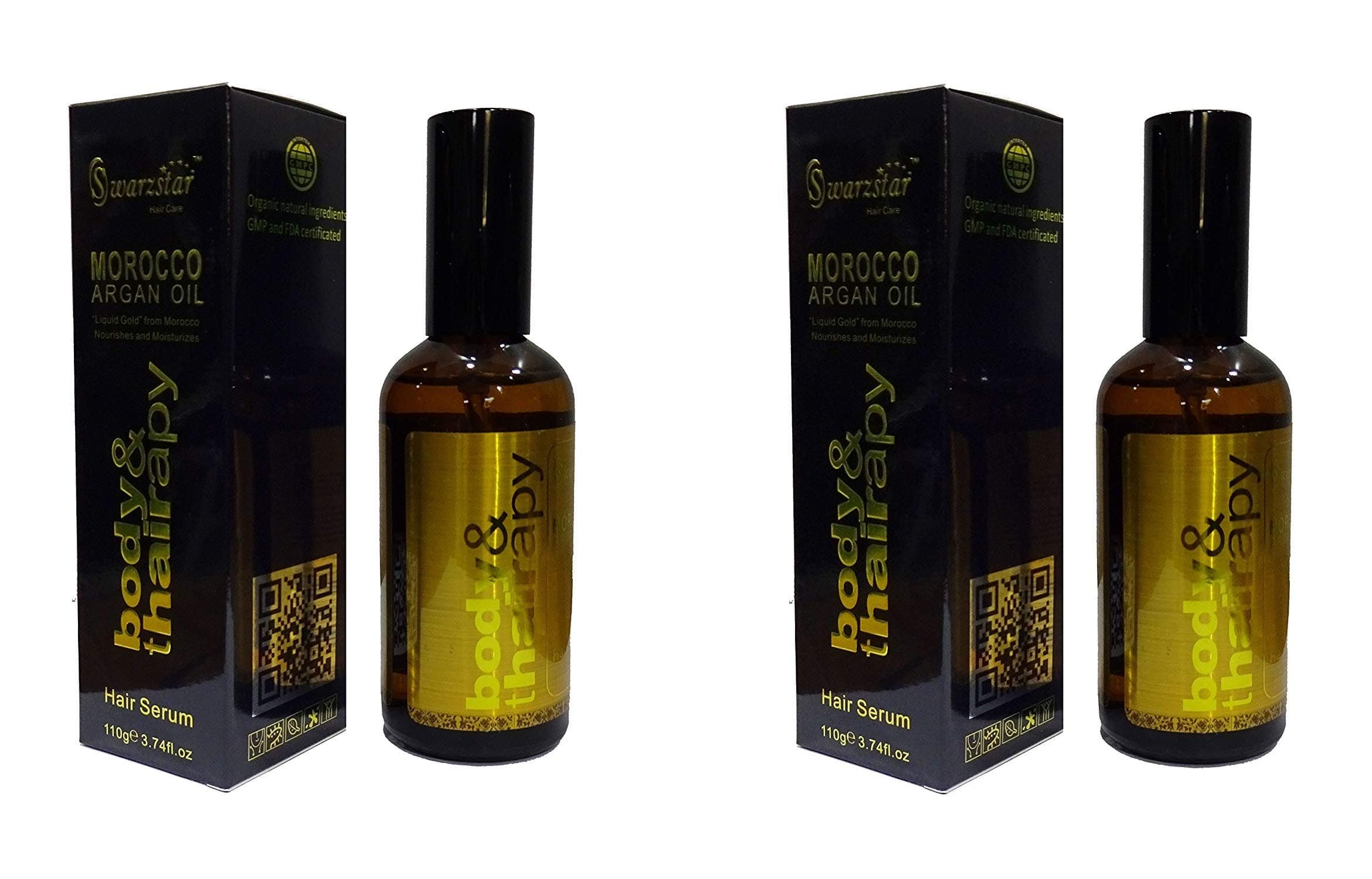Morocco Argan Oil Body & Thairapy Hair Serum, 110g/3.74fl.oz (GOLD) (Pack of 2)