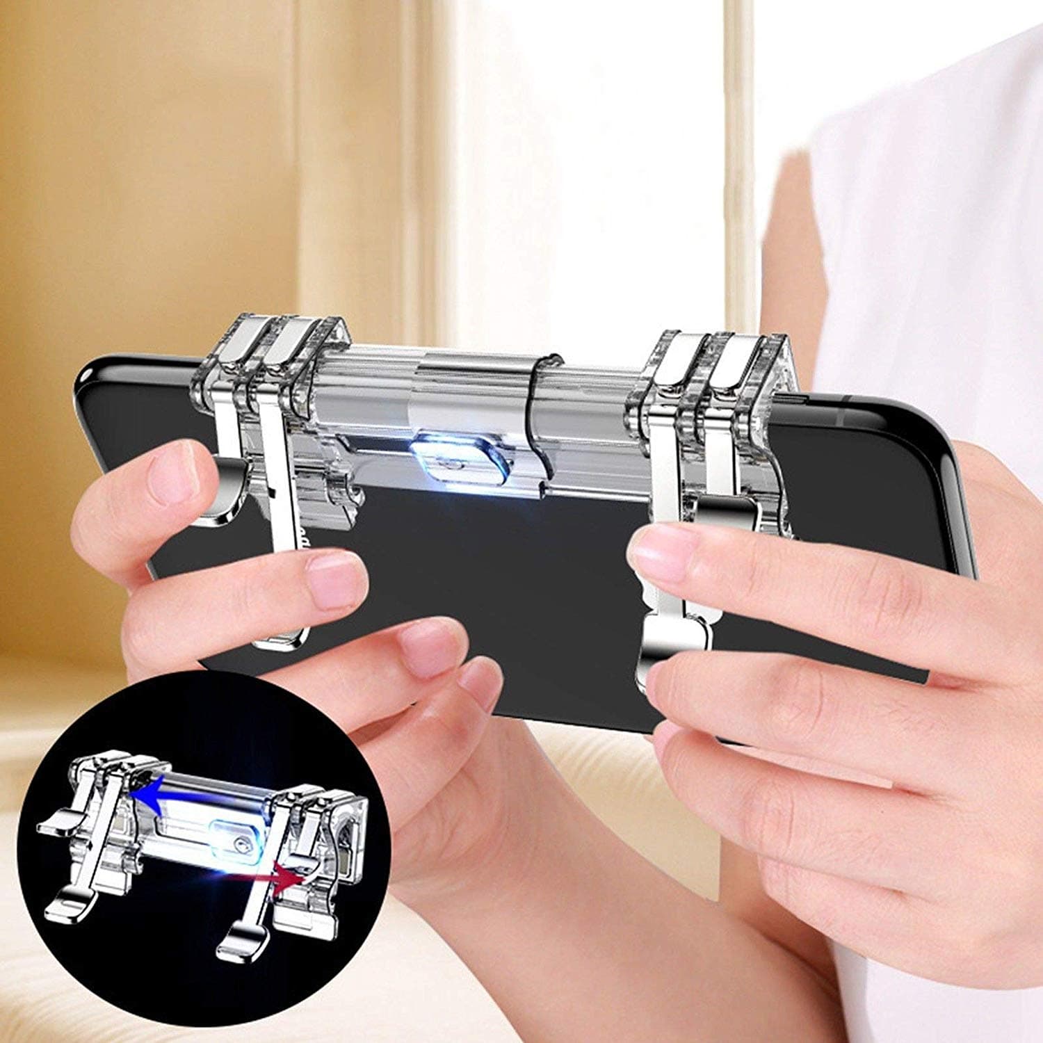 DeHasion Mobile Game Controller 6 Fingers Operation Multiple Touch Cellphone Game Trigger Fire/Aim Buttons for PUBG/Fortnite/Knives Out Compatible with Android iOS,Gift for Kids Adult