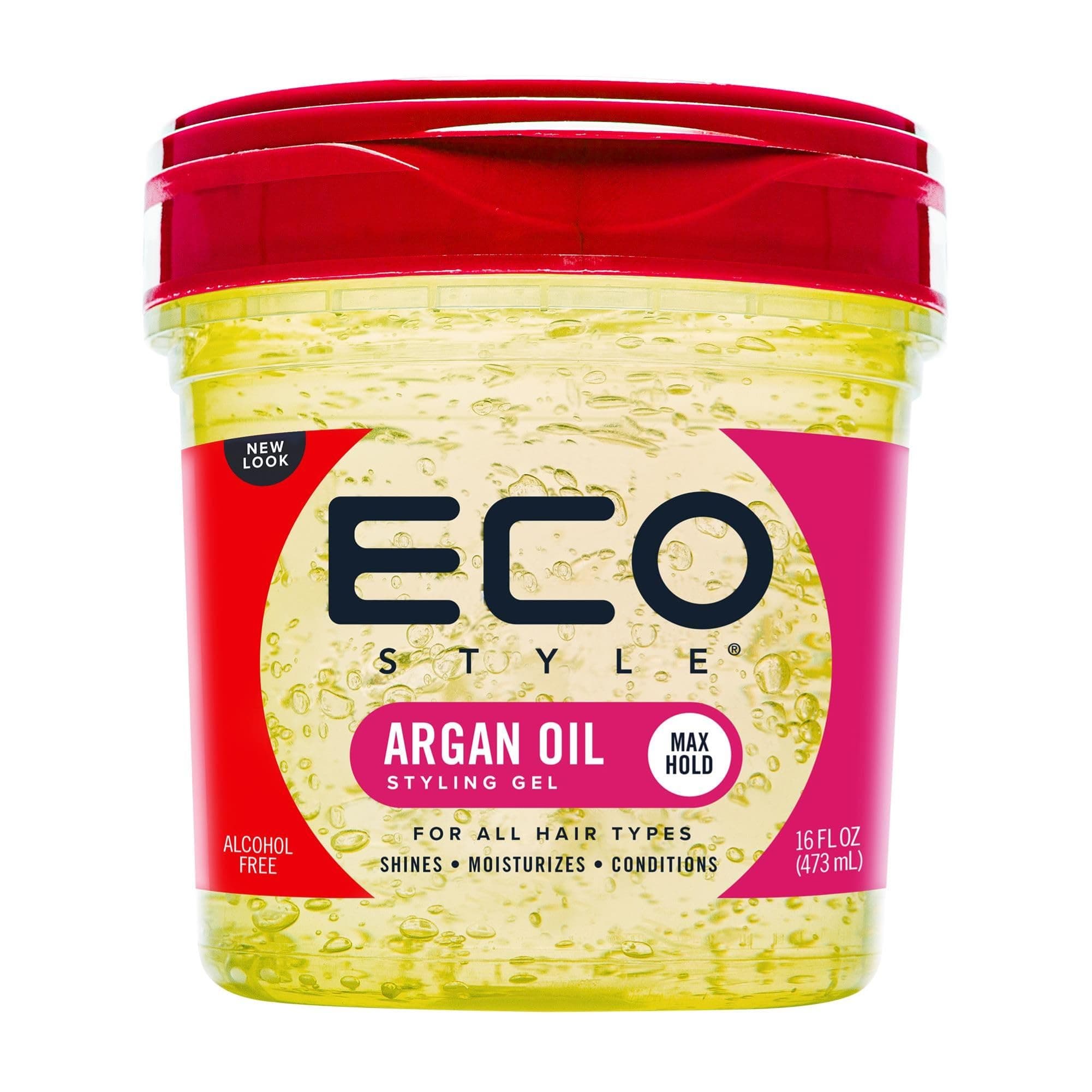 Moroccan Argan Oil Eco Styler Hair Gel, Hydrate and Style, Alcohol-Free, Green 473 ml (Pack of 1)