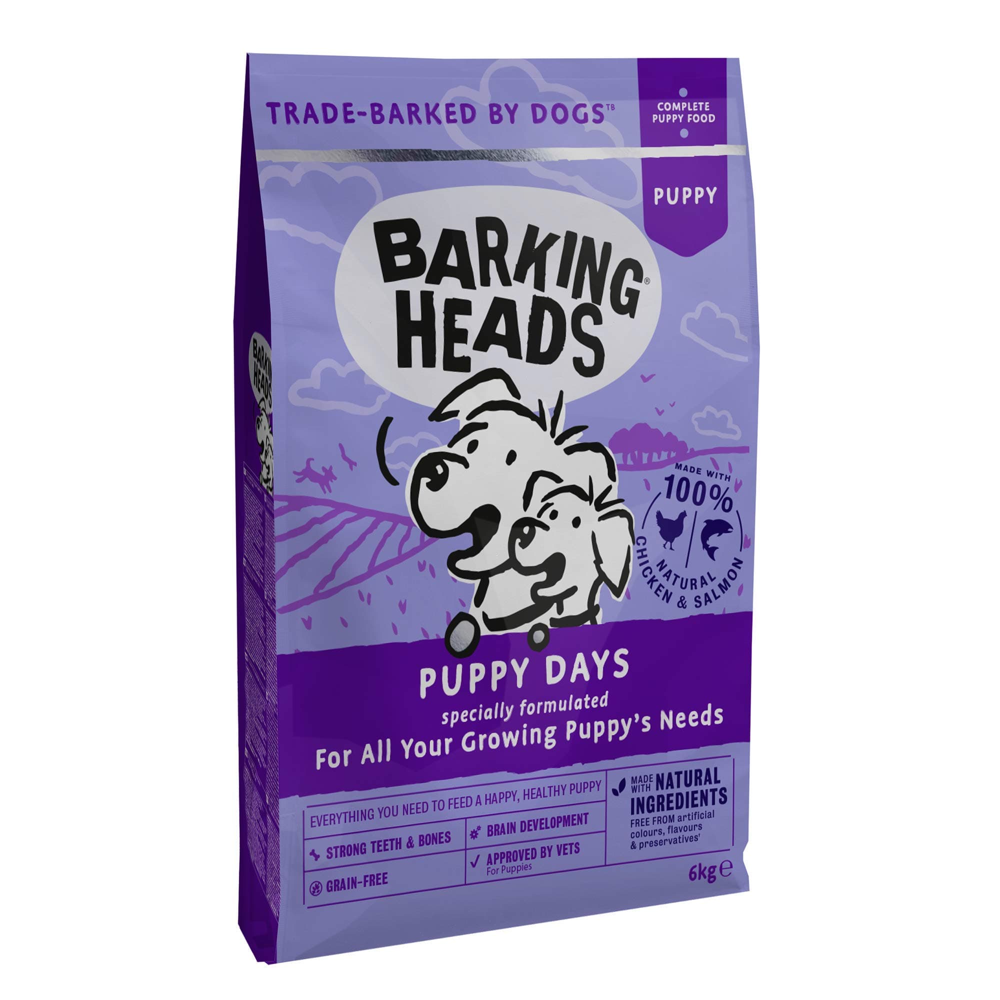 Barking Heads Complete Dry Dog Food 6kg - Puppy All Hounder Puppy Days Turkey - Natural Grain Free Hypoallergenic for Sensitive Digestion & Development - Vet Approved