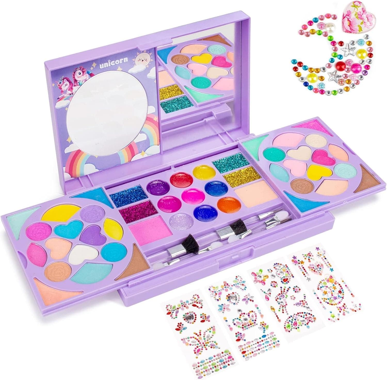 Tomons Kids Makeup Sets for Girls, Washable Princess Birthdays Gifts for 3+ Year Olds