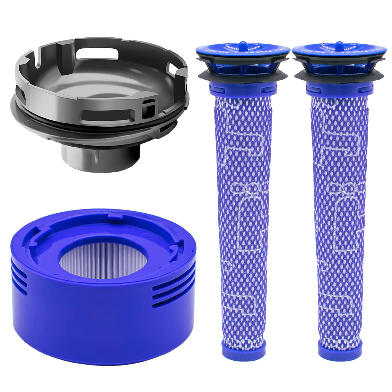 Motor Rear Cover Fit for Dyson V7 V8 Vacuum Cleaner, 1 Motor Real Cover 1 HEPA Post-Filter and 2 Pre-Filters Vacuum Filters Kit