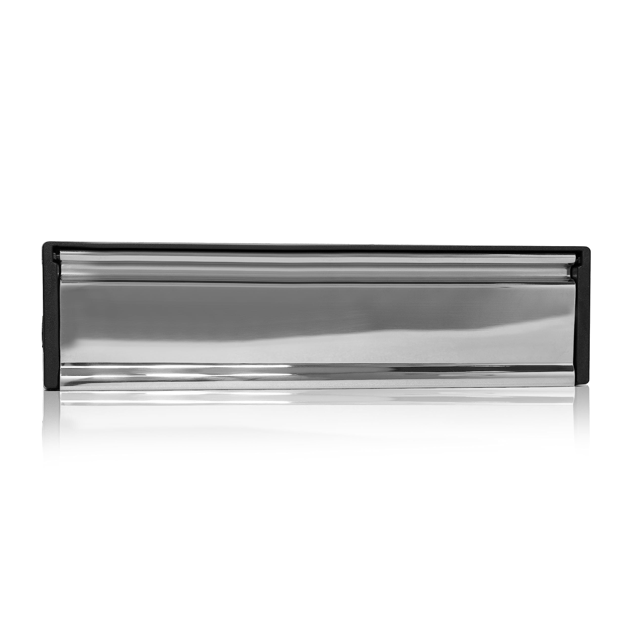 UAP MailPlate 12" Letterplate Polished Chrome, Premium Draught Proof Postal Letterbox, Telescopic Sleeved Letter Box For uPVC Doors With 20-40mm Door Thickness.
