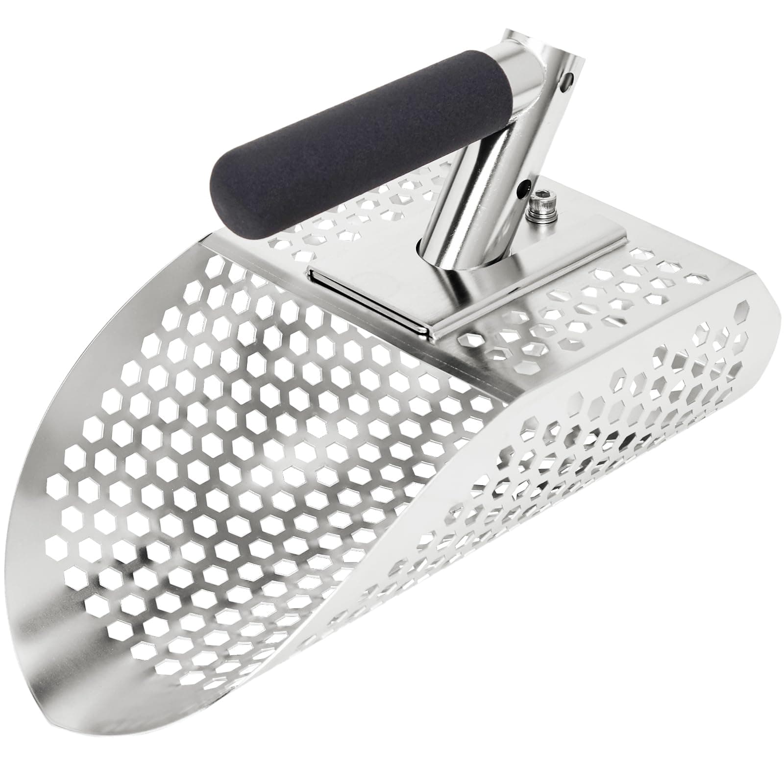 Sand Scoop for Metal Detecting, Metal Detector Accessories, Stainless Steel Sand Sifter Shovel, Metal Detector Sand Scoop, Sand Flea Rake for Beach, Fast Sifter Shovel for Underwater Treasure Hunting