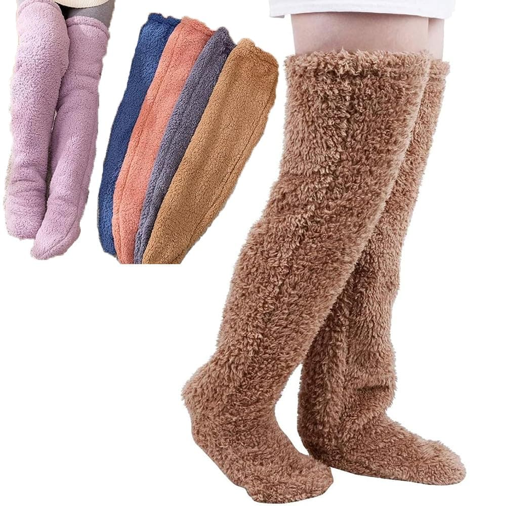 CHENTIAN 2023 Snuggs Cozy Socks, Fuzzy Thigh High Socks, Fuzzy Legs Socks, Snuggle Paws Thigh High Socks
