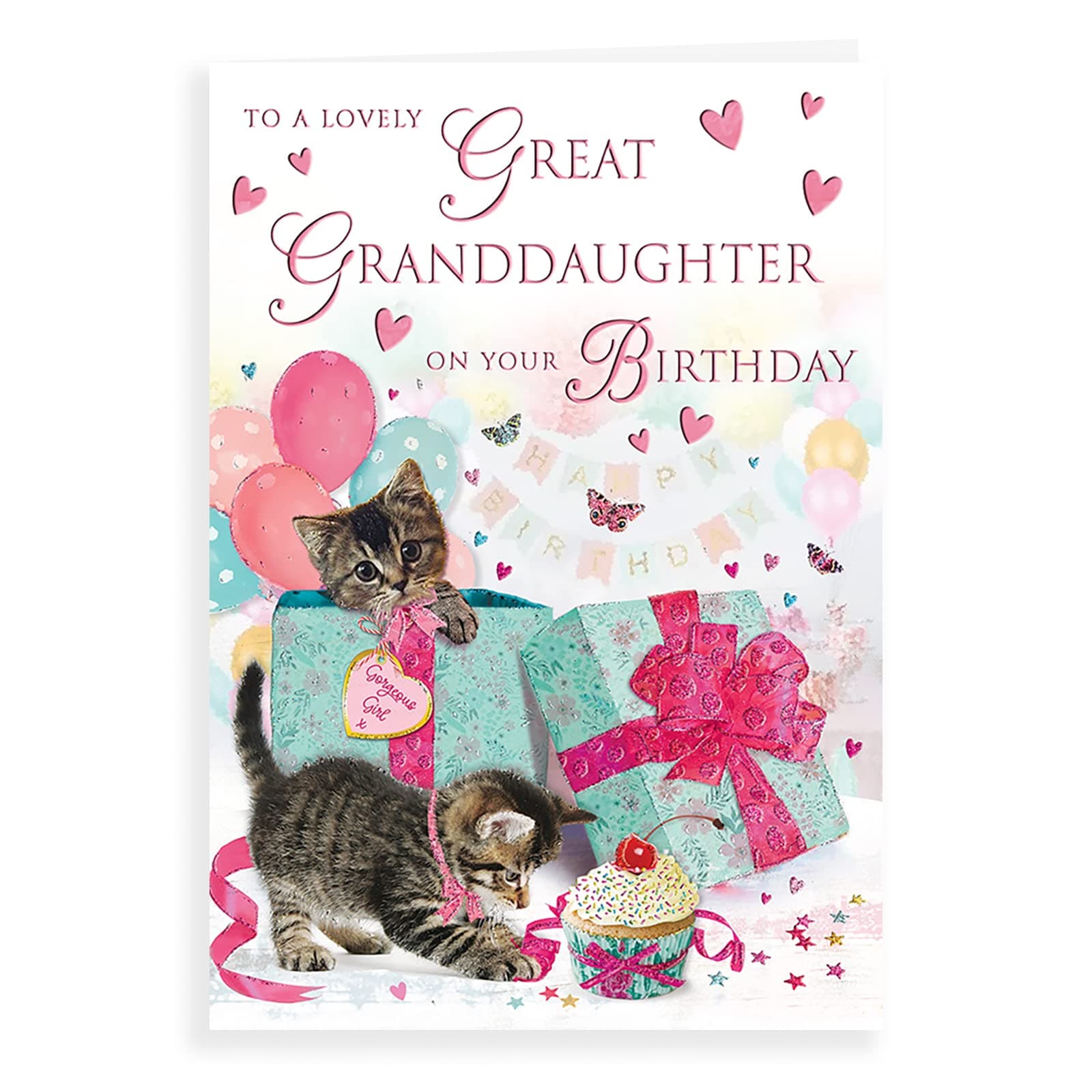 Regal Publishing Traditional Birthday Card Great Granddaughter - 9 x 6 inches, Pink