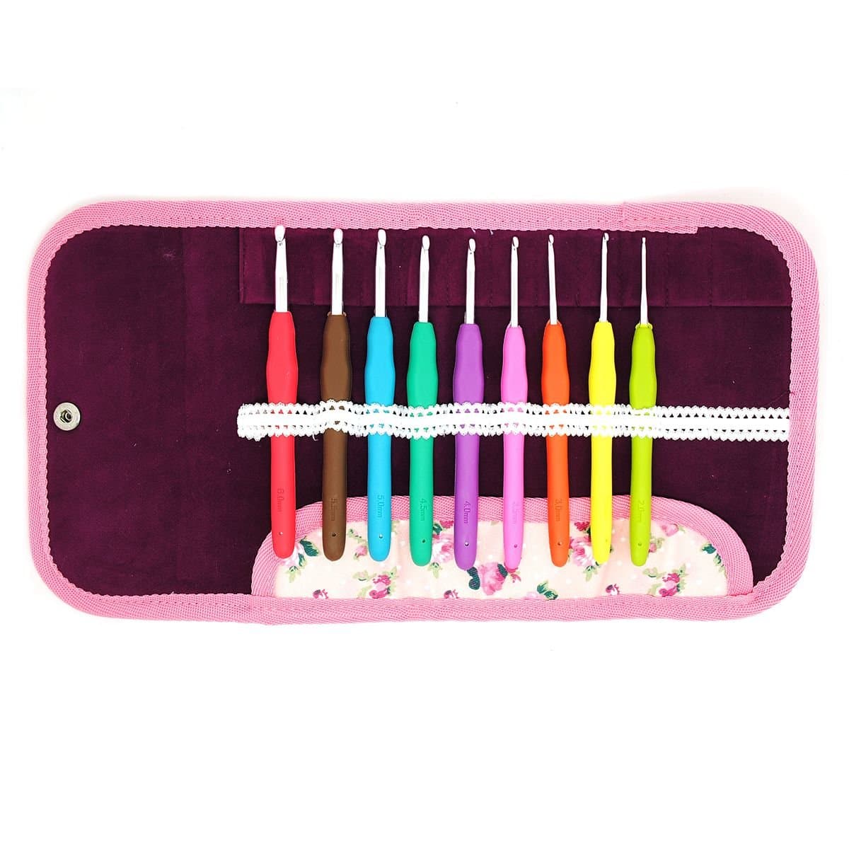 CUTEHILL Crochet Hooks, Crochet Hooks Set with Case, Best Aluminium Crochet and Knitting Tools, 9 Sizes (2mm, 2.5mm, 3mm, 3.5mm, 4mm, 4.5mm, 5mm, 5.5mm, 6mm)