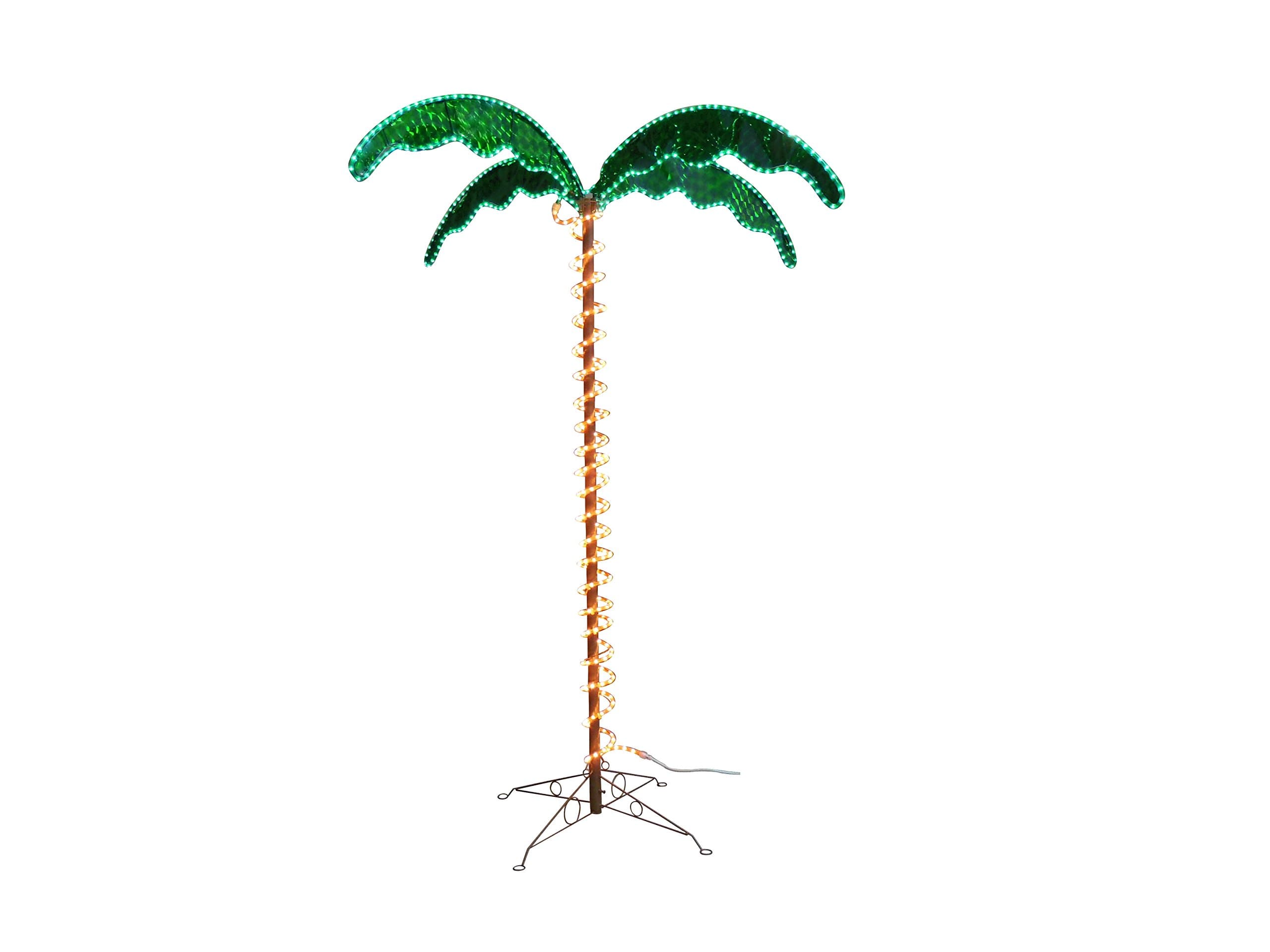 EEZ RV Products 2.5' (30 Inch) Deluxe Tropical Holographic LED Rope Lighted Palm Tree - 5 Times Brighter Than Incandescent Lighted Trees