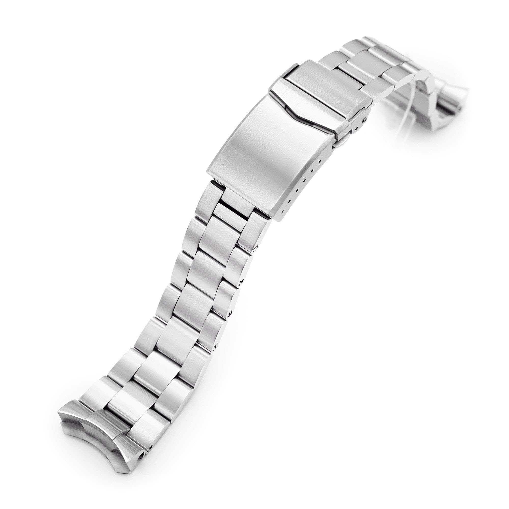 22mm Super-O Watch Band compatible with Seiko 5 Sports SRPD51 SRPD55 SBSA003, V-Clasp, Brushed