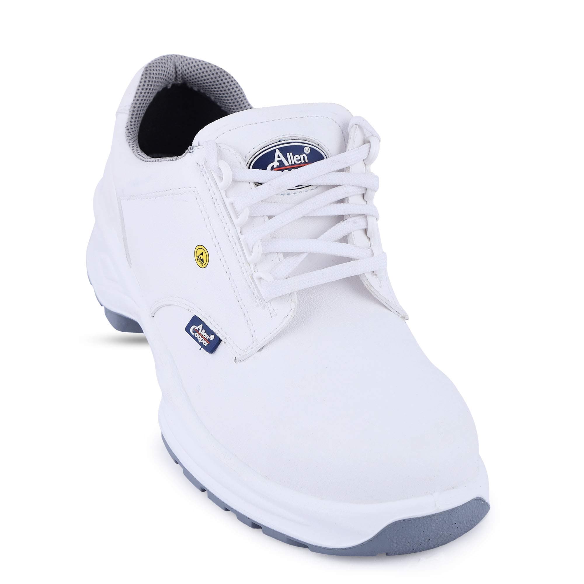 Allen Cooper AC-1443-WHITE-05 Washable Safety Shoe for Food, Pharmaceutical Industry and Hospitals, Animal Free Microfibre Upper, White, Size 5