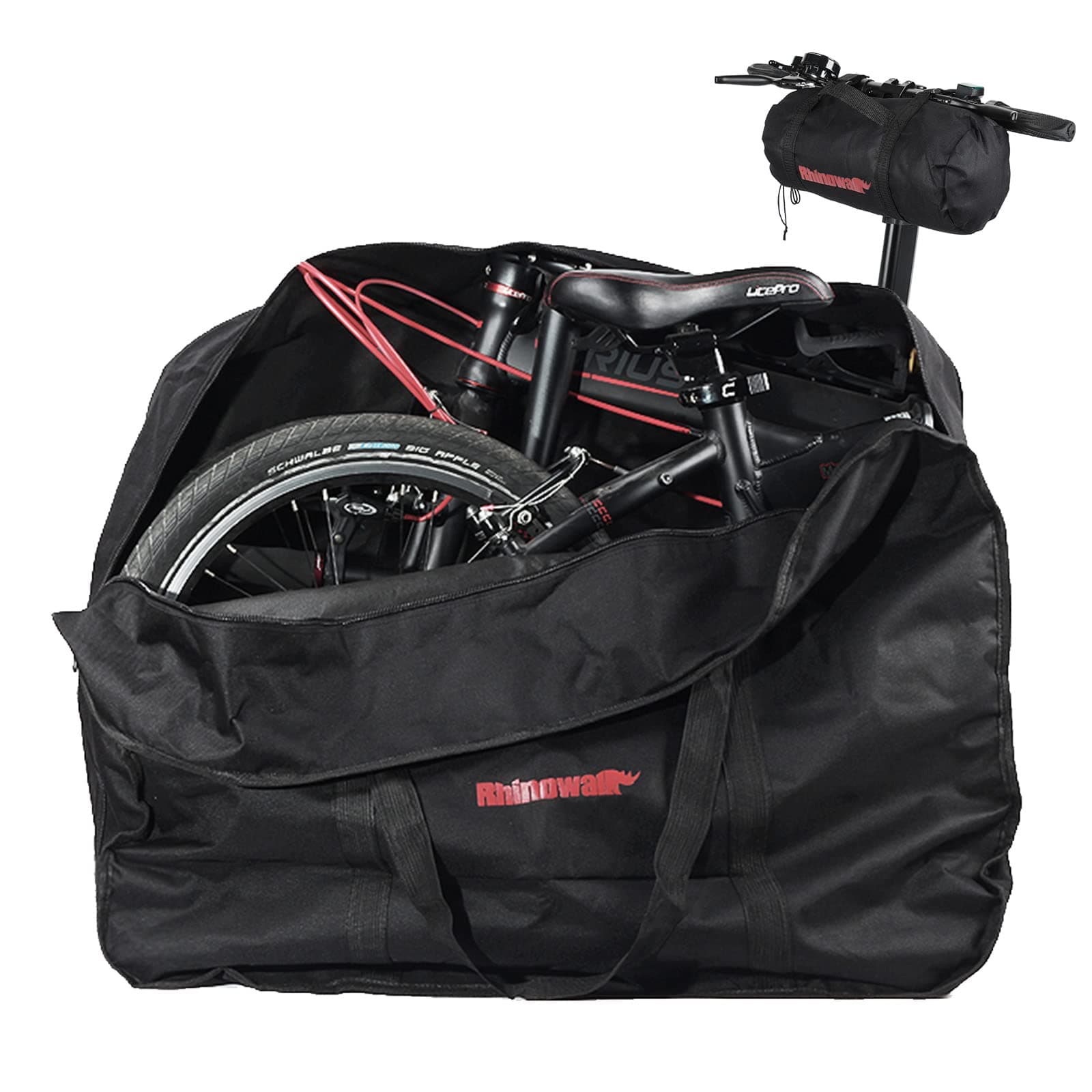 20 Inch Folding Bike Bag - Waterproof Bicycle Travel Case Outdoors Bike Transport Bag for Cars Train Air Travel (Black, 20 inch)