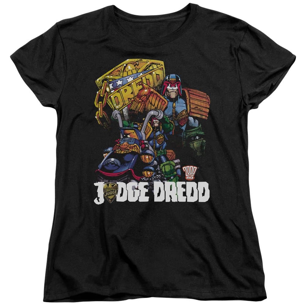 Trevco Judge Dredd Bike and Badge Women's T Shirt