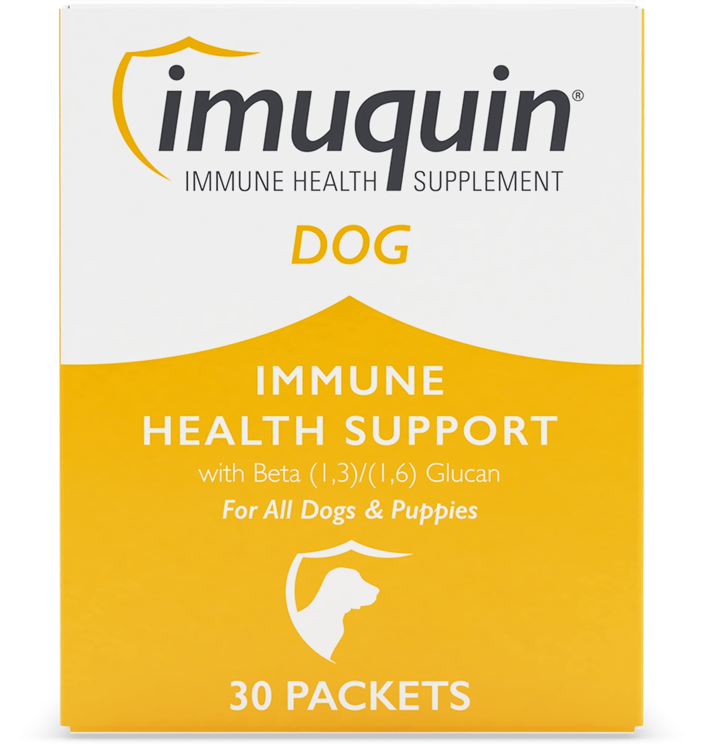 Nutramax Imuquin Immune Health Supplement Powder for Dogs and Puppies - With Beta Glucans, Marine Lipids, Vitamins and Minerals, 30 Packets