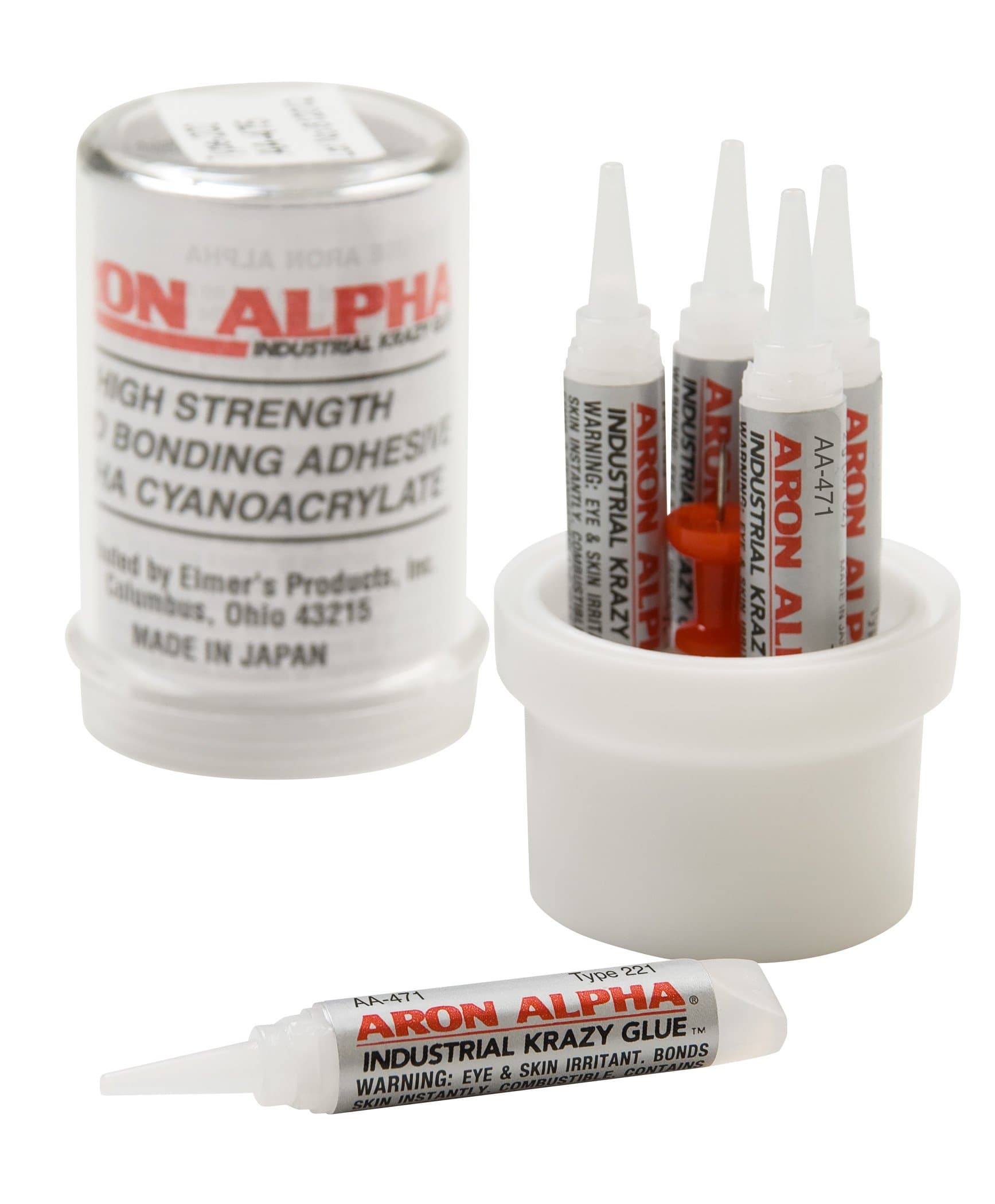Aron Alpha Type 221 (2 cps viscosity) Fast Set Instant Adhesive, 10 g Capsule, 5 Tubes x 2 g (0.07 oz)