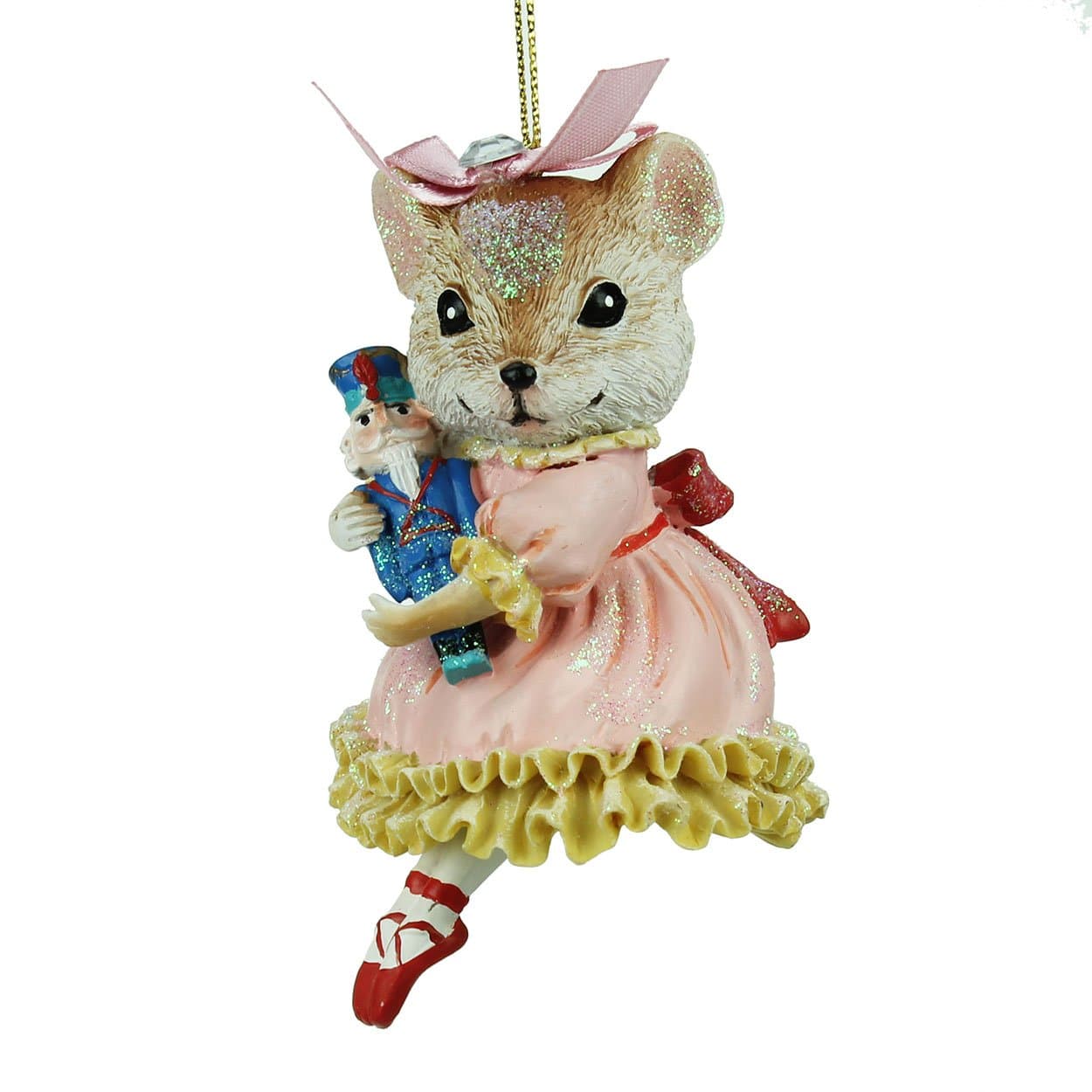 Clara the Mouse Nutcracker Figurine – Multicoloured Resin Christmas Decoration, 11cm Collectible Ballet Character Ornament