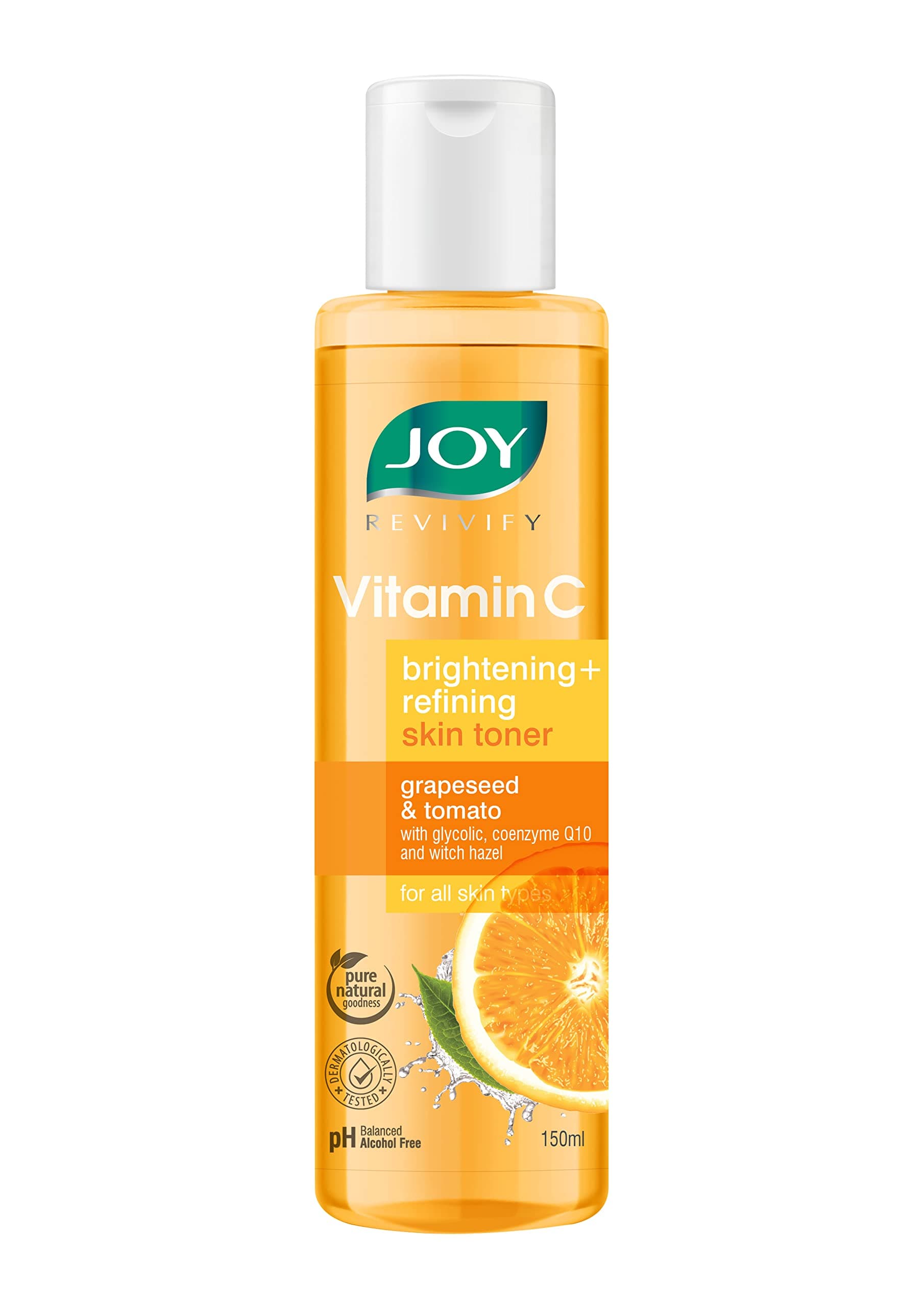 Joy Alcohol Free Vitamin C Face Toner for Glowing Skin (150ml) | Suitable for All Skin Types; Men & Women | Brightening & Refining Toner for Face with Hyaluronic Acid & Natural Fruit Extracts